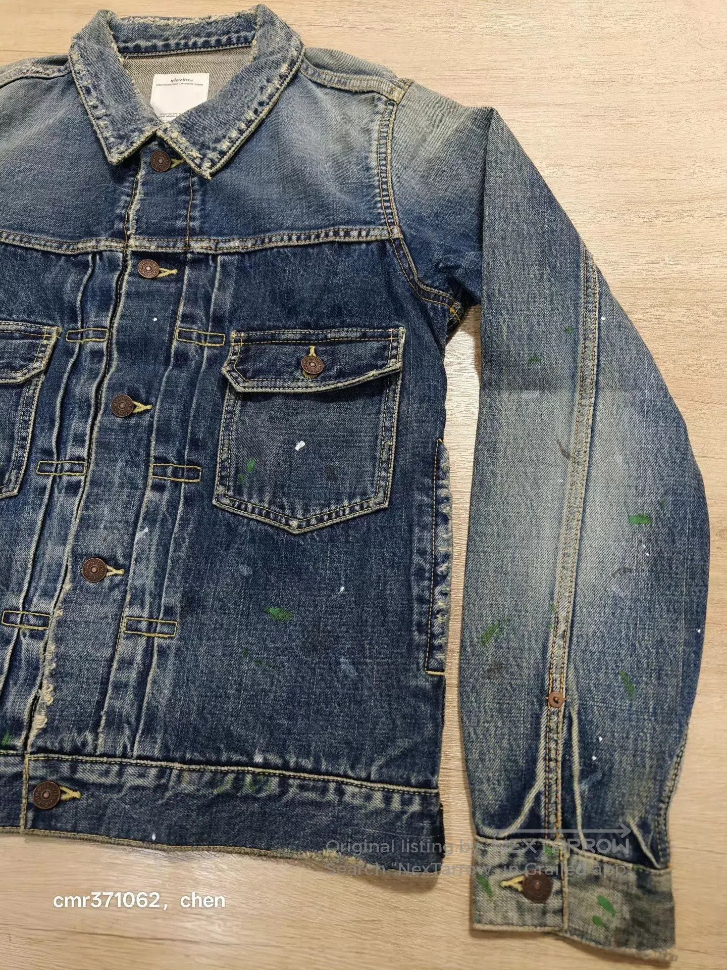 Visvim Blue Denim Jacket with Paint Splatter Details. Size US M / EU 48-50 / 2 - 3 Thumbnail