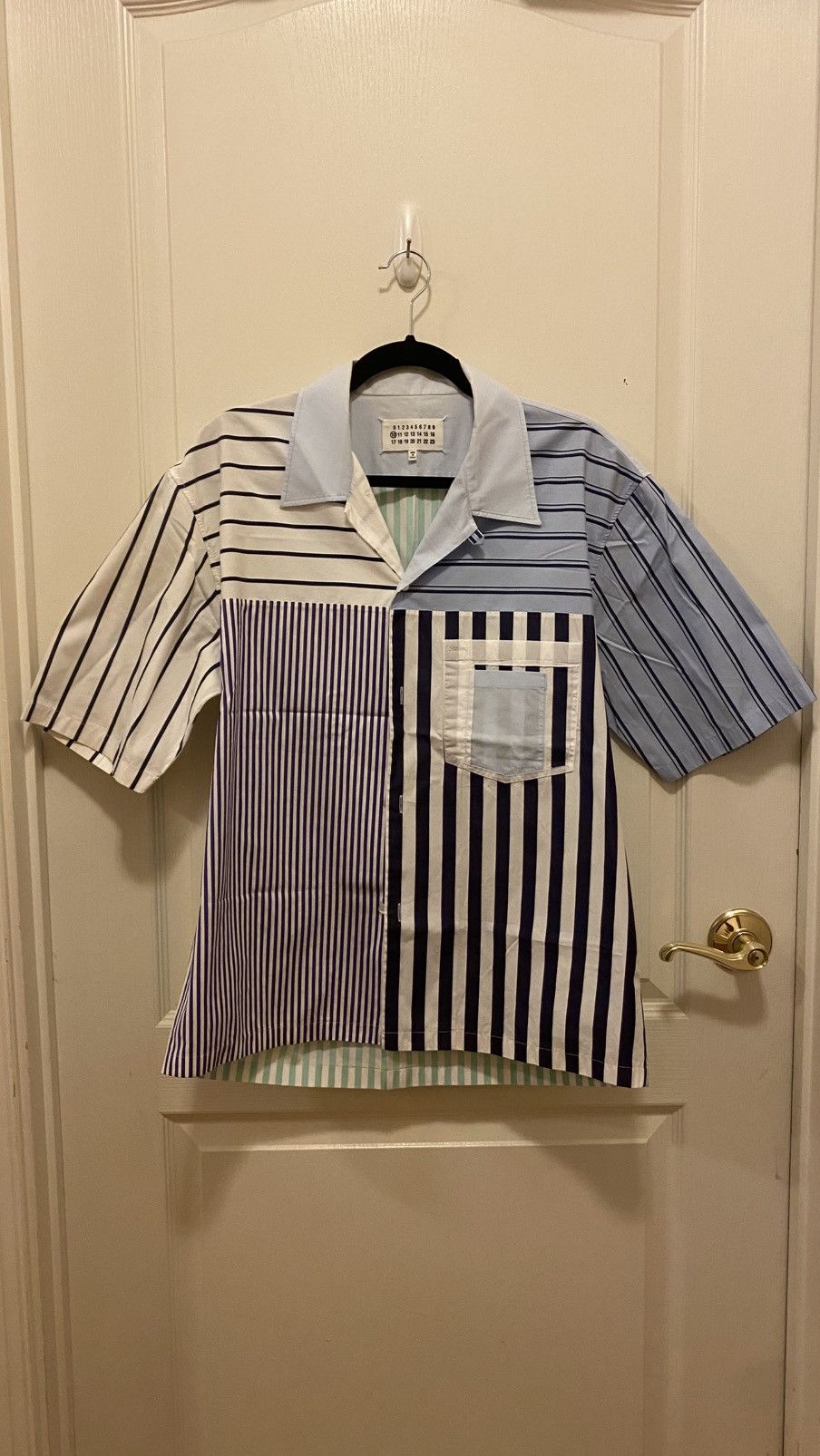 Maison Margiela Maison Margiela Patchwork Stripe Shirt Size 41 Made in Italy Size US L / EU 52-54 / 3 - 1 Thumbnail