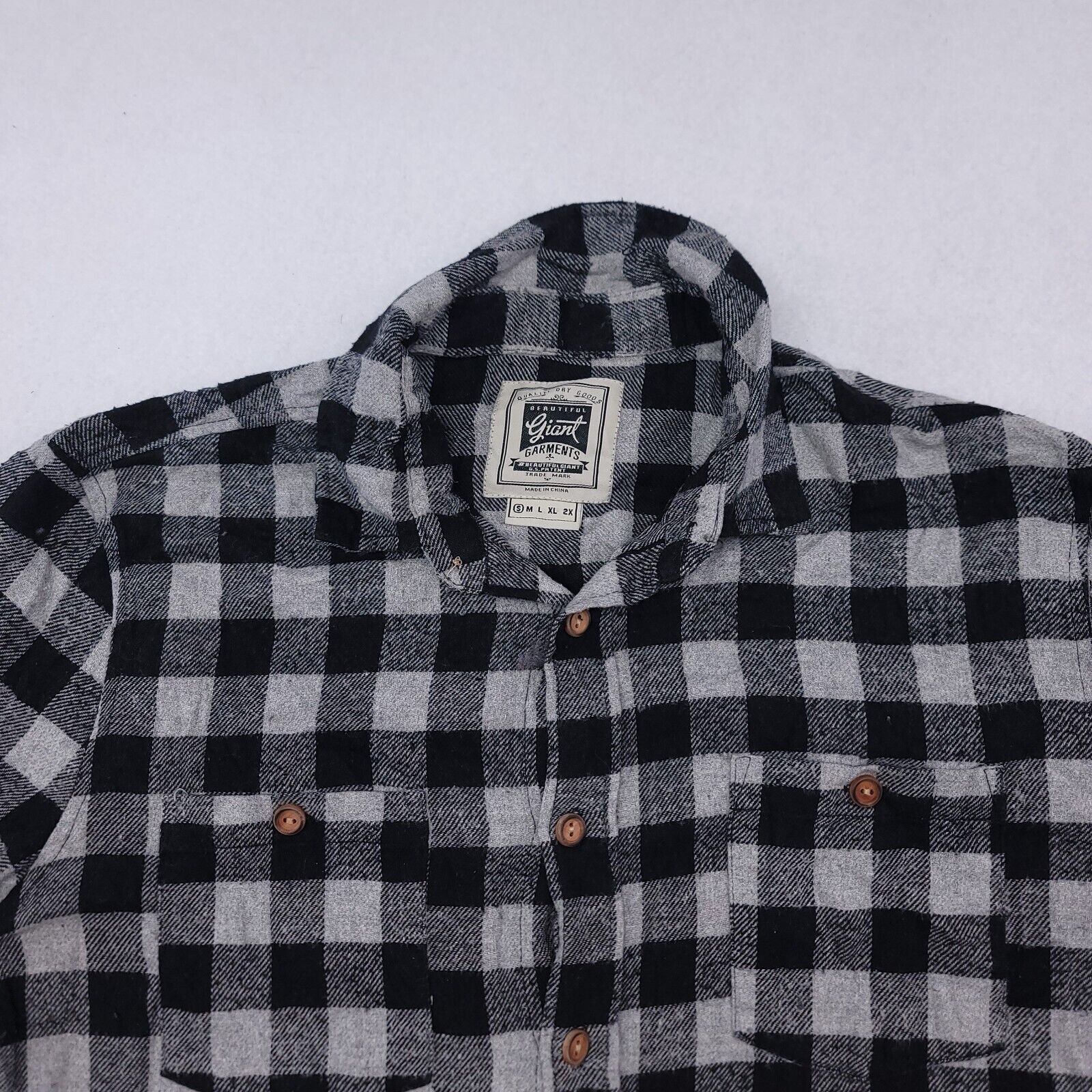 Giant Giant Garments Gingham Flannel Shirt Mens Size S Black Size US S / EU 44-46 / 1 - 1 Thumbnail
