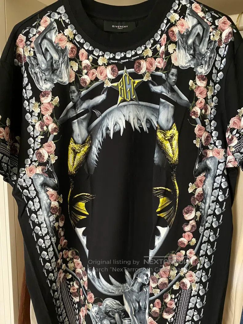 Givenchy Givenchy Shark Mermaid Floral Tee Size US XXS / EU 40 - 1 Thumbnail