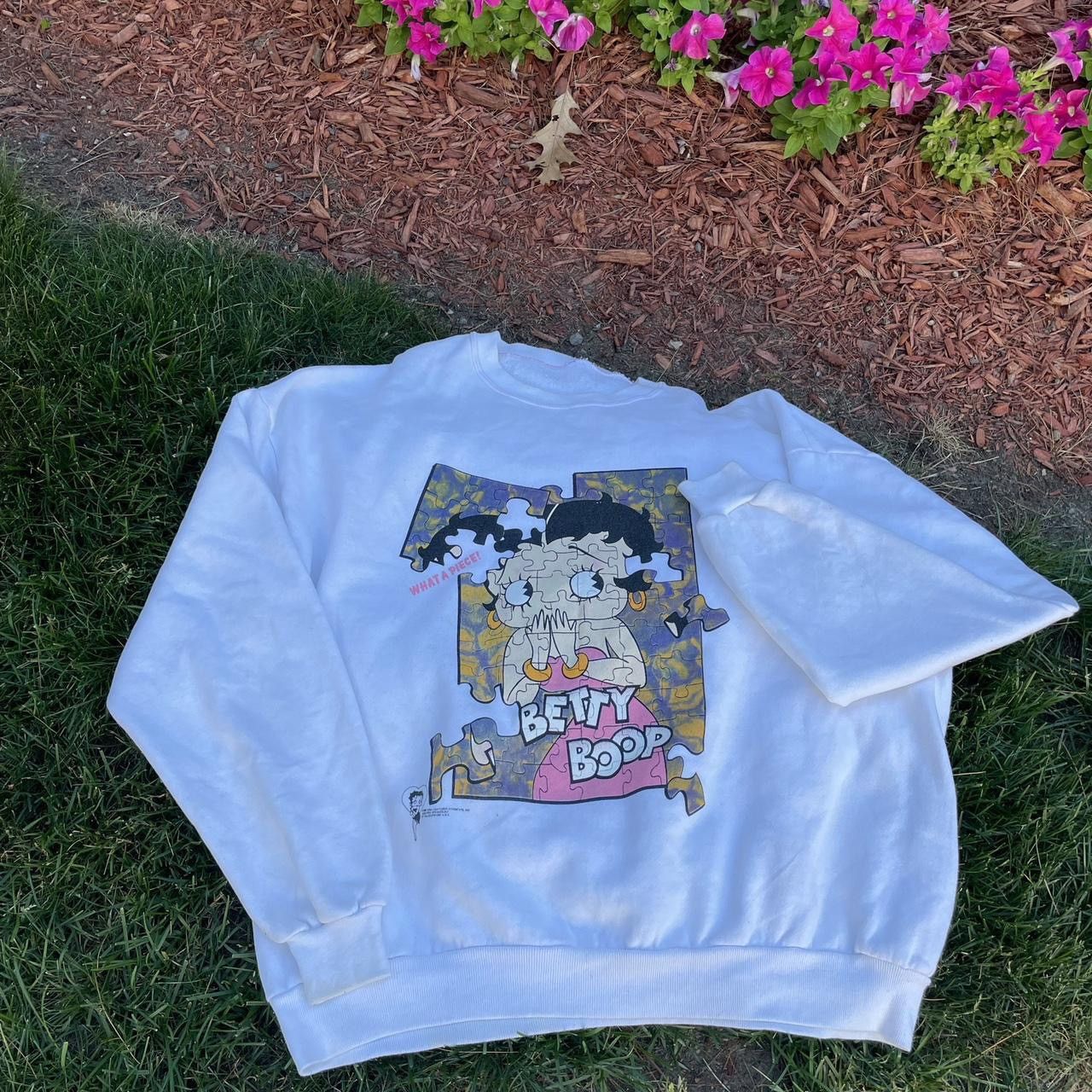 Vintage 90s Vintage Betty Boop Crewneck Sweatshirt Puzzle Cartoon Size US XL / EU 56 / 4 - 2 Thumbnail