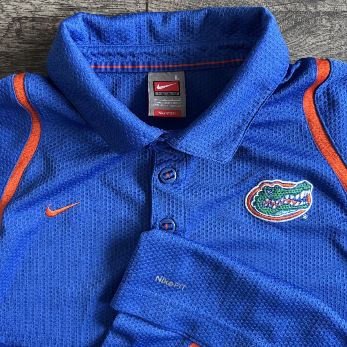 Nike Nike Team Florida Gators Blue Dri-Fit Polo Size US L / EU 52-54 / 3 - 4 Thumbnail