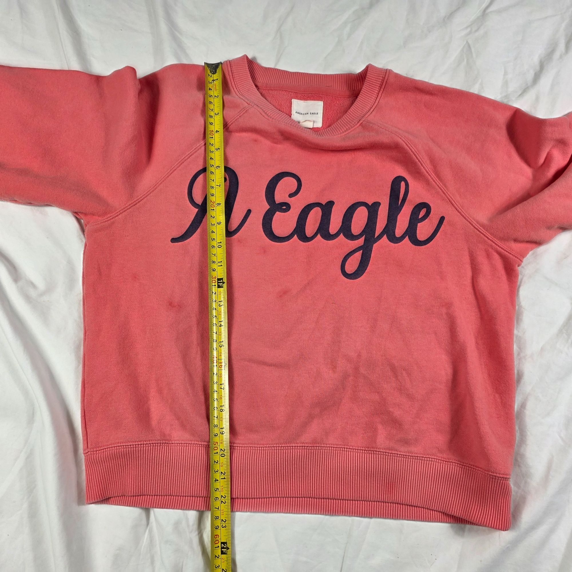 American Eagle Outfitters American Eagle A Eagle Womens Large Pink Logo Sweatshirt Cre Size L / US 10 / IT 46 - 7 Thumbnail