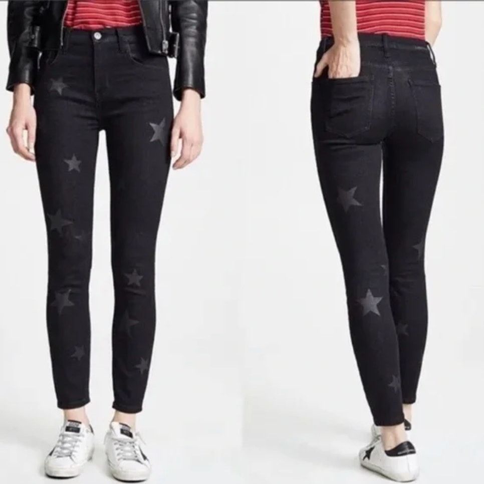 Current/Elliot Current Elliott Black High Rise Skinny Jeans Stars Size 25 Size 25" / US 0 / IT 36 - 1 Thumbnail