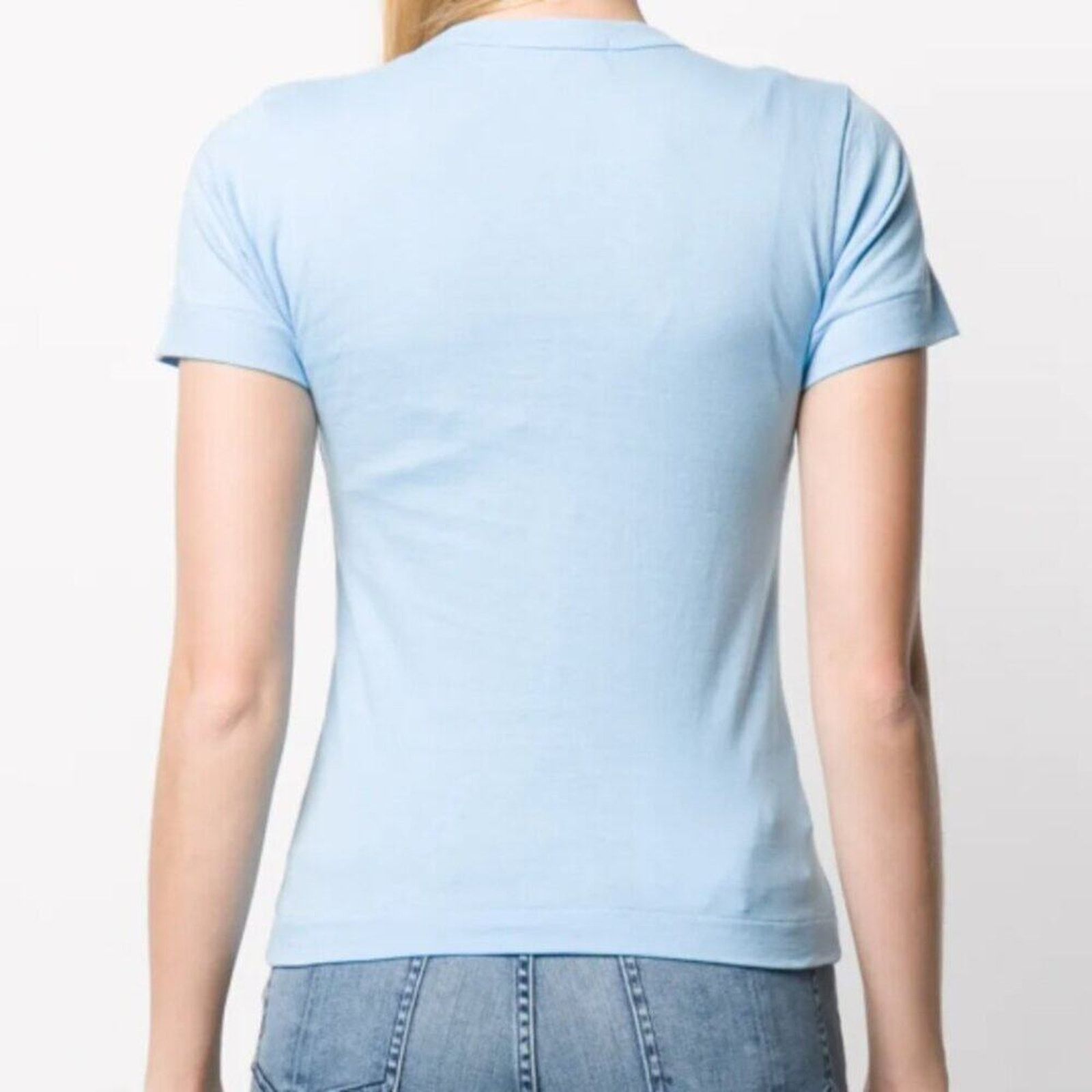 Comme des Garcons PLAY Comme des Garcons PLAY Pastel Polka Dot Logo T Shirt Blue Size M / US 6-8 / IT 42-44 - 4 Thumbnail