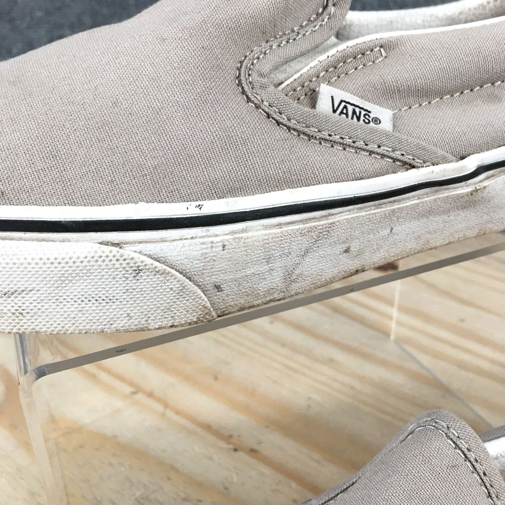 Vans VANS Classic Slip-On Men’s 9 Women’s 10.5 Gray Canvas Sneakers Shirt Shoes Flat Slip-On Casual Size L / US 10 / IT 46 - 5 Thumbnail