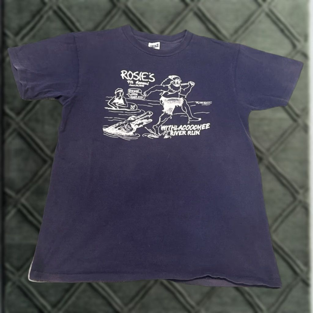 Anvil VINTAGE 1990 Withlacoochee River Run 5K Alligator Funny T-Shirt Men L Blue Anvil Regular Size Large Shirt Mens Size US L / EU 52-54 / 3 - 1 Thumbnail