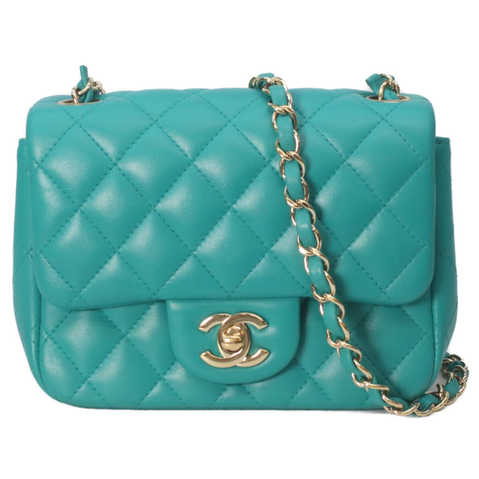 Chanel CHANEL Mini Matelassé 17 Shoulder Bag, No. 23, A35200, Emerald Green Lambskin, Gold Hardware, Women's. Size ONE SIZE - 1 Thumbnail