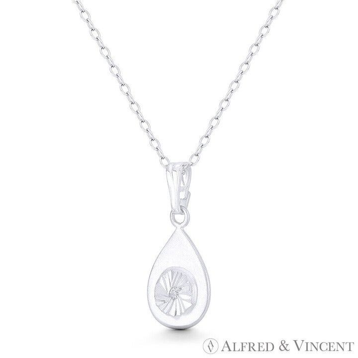 Other Tear-Drop & Solitaire CZ Crystal Sterling Silver Pendant Size ONE SIZE - 1 Preview