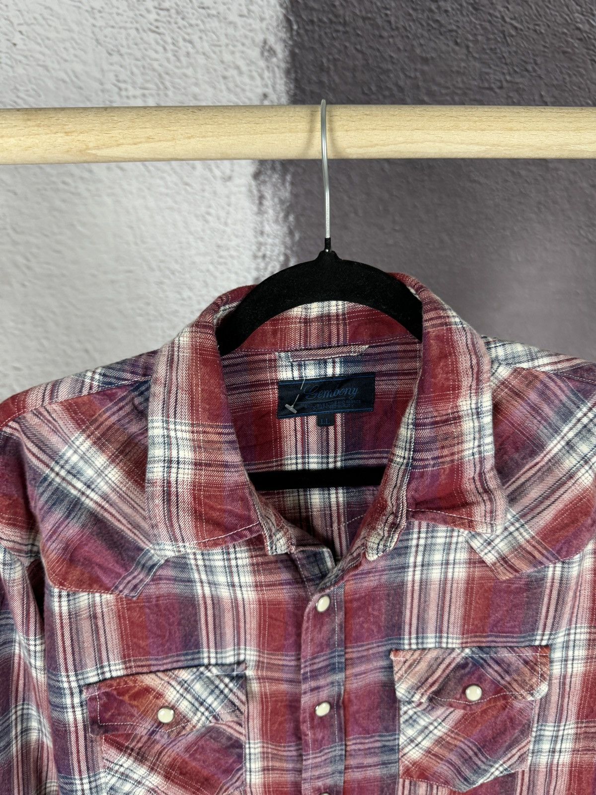 Flannel Gembony Japanese style red flannel vintage checkered shirt Size US L / EU 52-54 / 3 - 8 Thumbnail