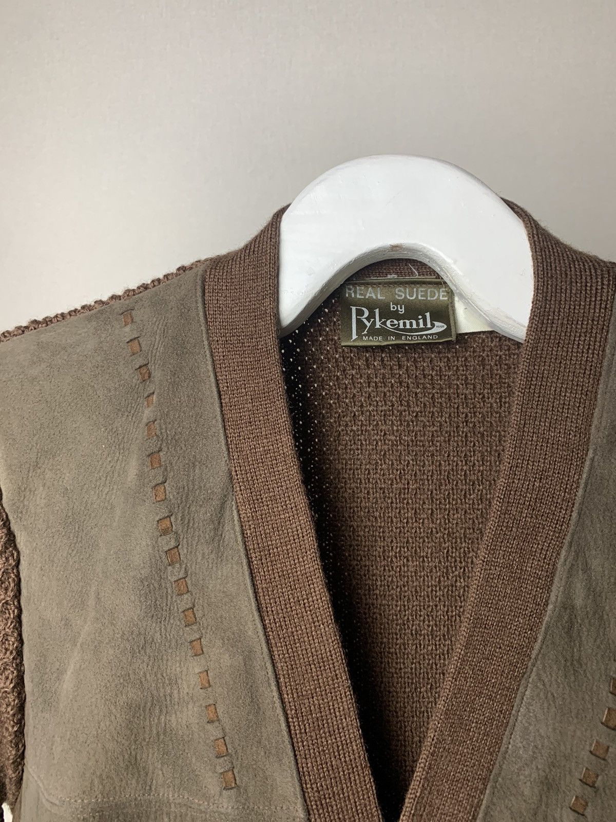Vintage Rare! Vintage Real Suede Wool Leather Cardigan Jacket Size US L / EU 52-54 / 3 - 4 Thumbnail
