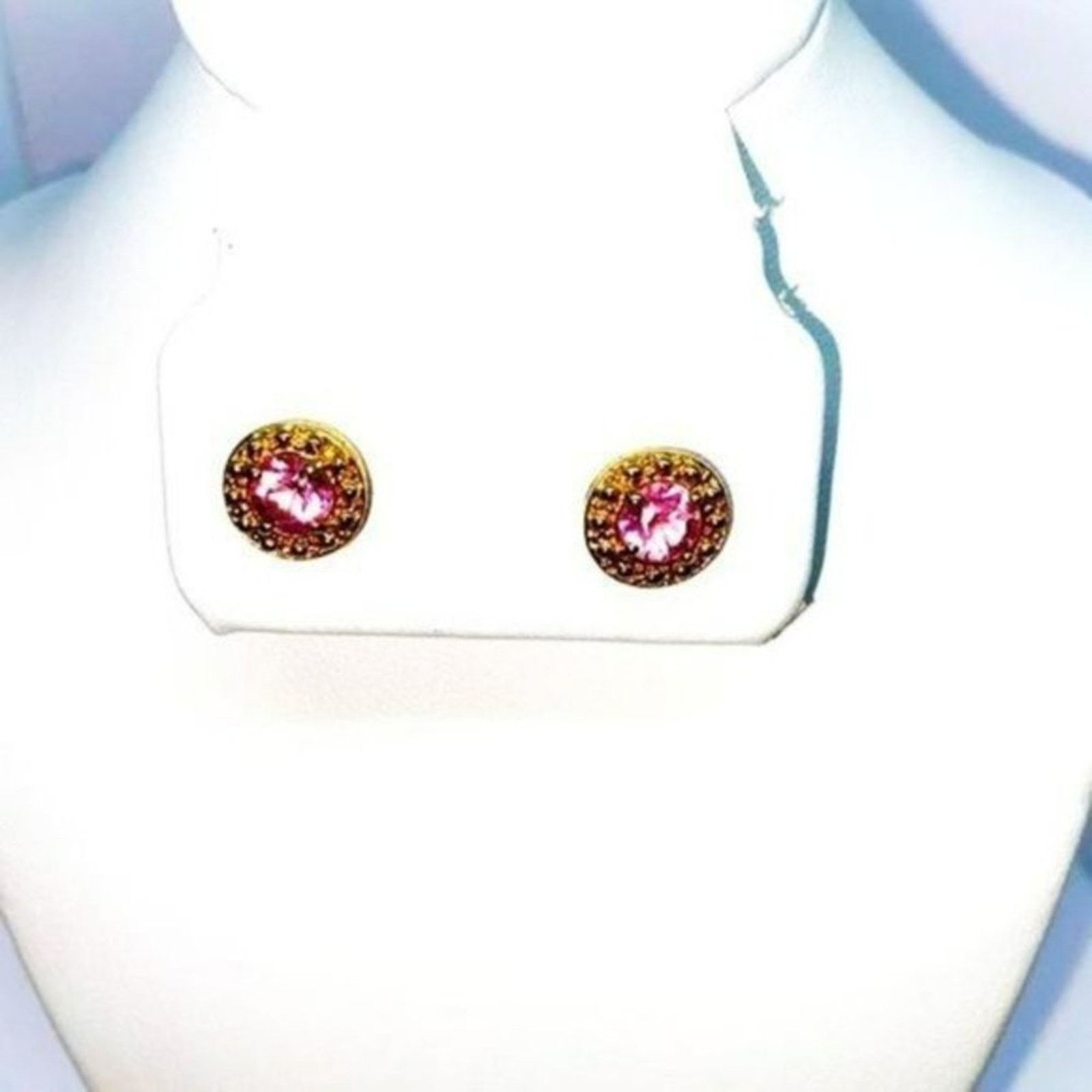 Other Gold-Tone Pink Rhinestone Stud Earrings Size ONE SIZE - 1 Thumbnail