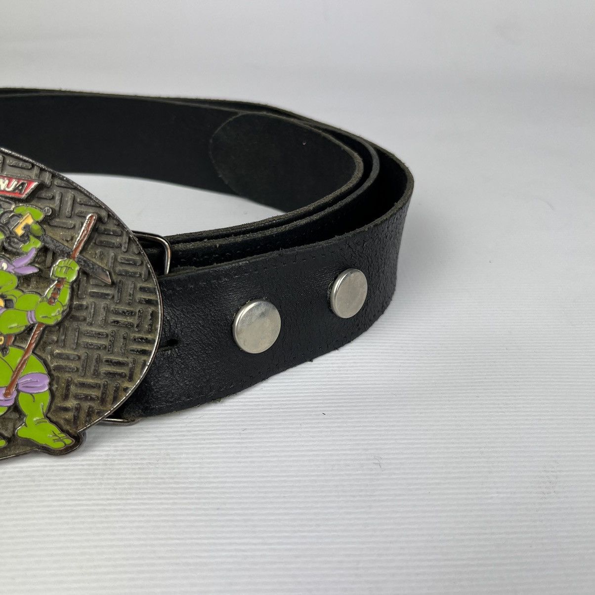 Cartoon Network × Vintage Very Rare Vintage Teenage Mutant Ninja Turtle buckle belt 90 Size ONE SIZE - 7 Thumbnail