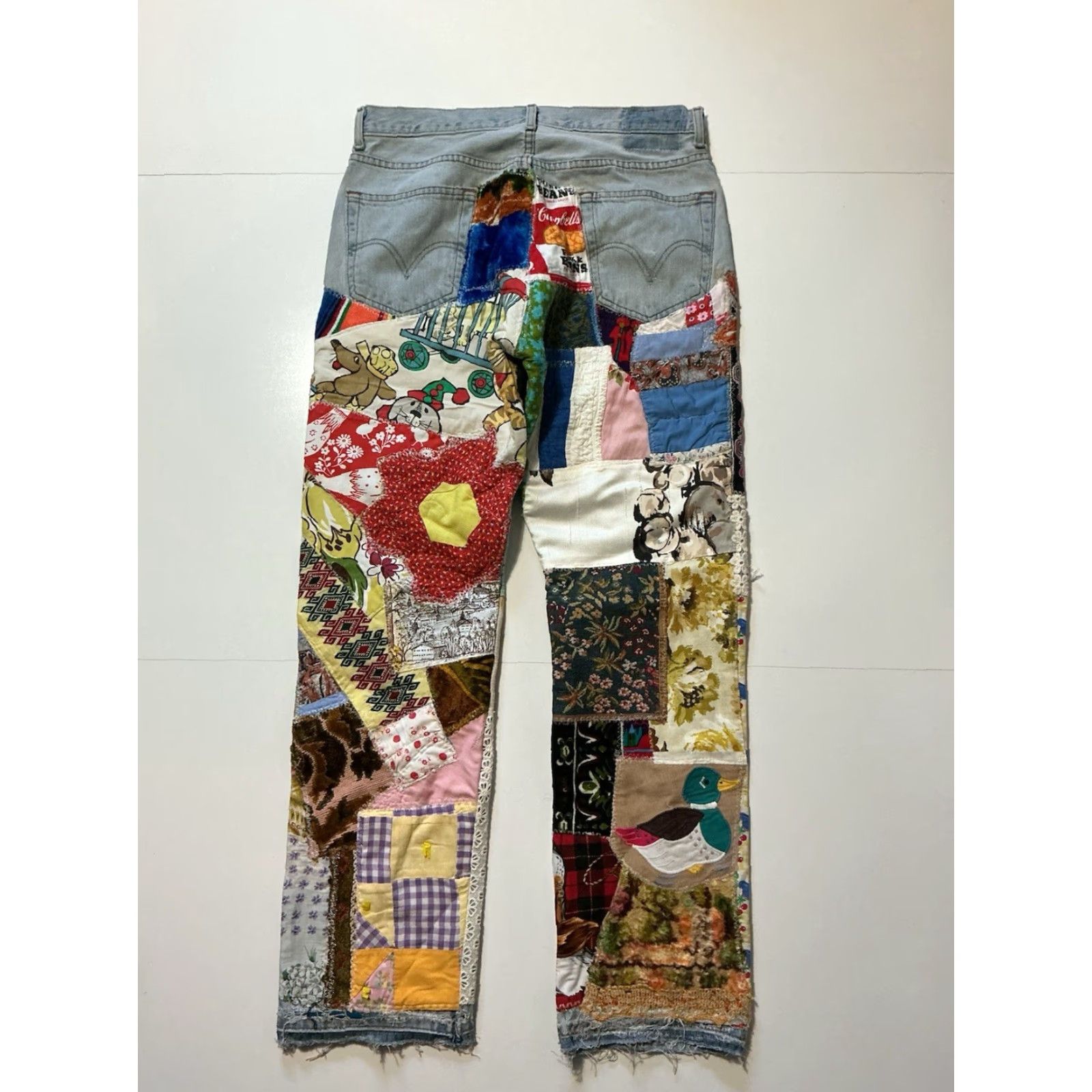 Levi's Vintage Levi’s OOAK Patchwork Reworked Upcycle 1 Of 1 Hippie Custom Denim Jeans Size US 34 / EU 50 - 2 Thumbnail