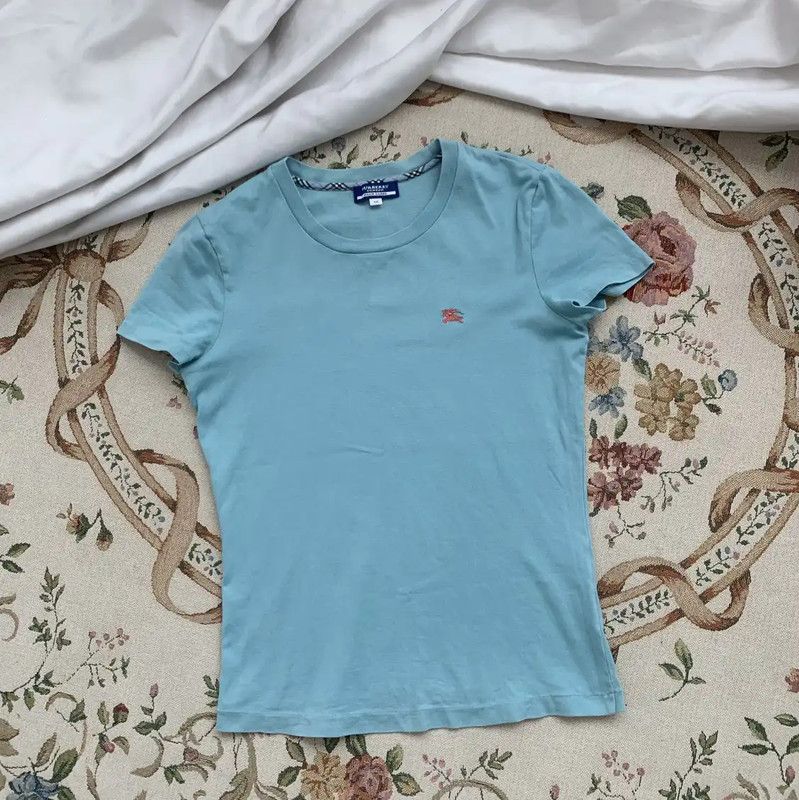 Burberry Burberry Blue Cotton Women's T-Shirt Size M / US 6-8 / IT 42-44 - 1 Thumbnail