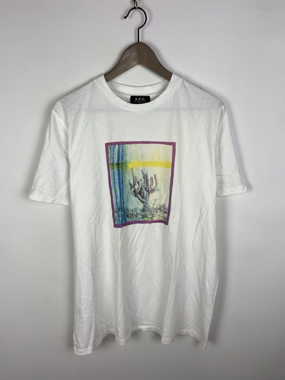 A.P.C. A.P.C. White Mens Desert Tee T-Shirt Logo Size US XL / EU 56 / 4 - 1 Thumbnail