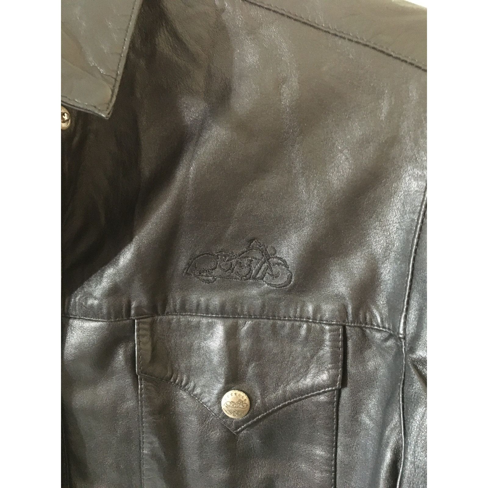 Other Easy Rider Large Soft Supple Black Leather Motorcycle Jacket Size L / US 10 / IT 46 - 5 Thumbnail