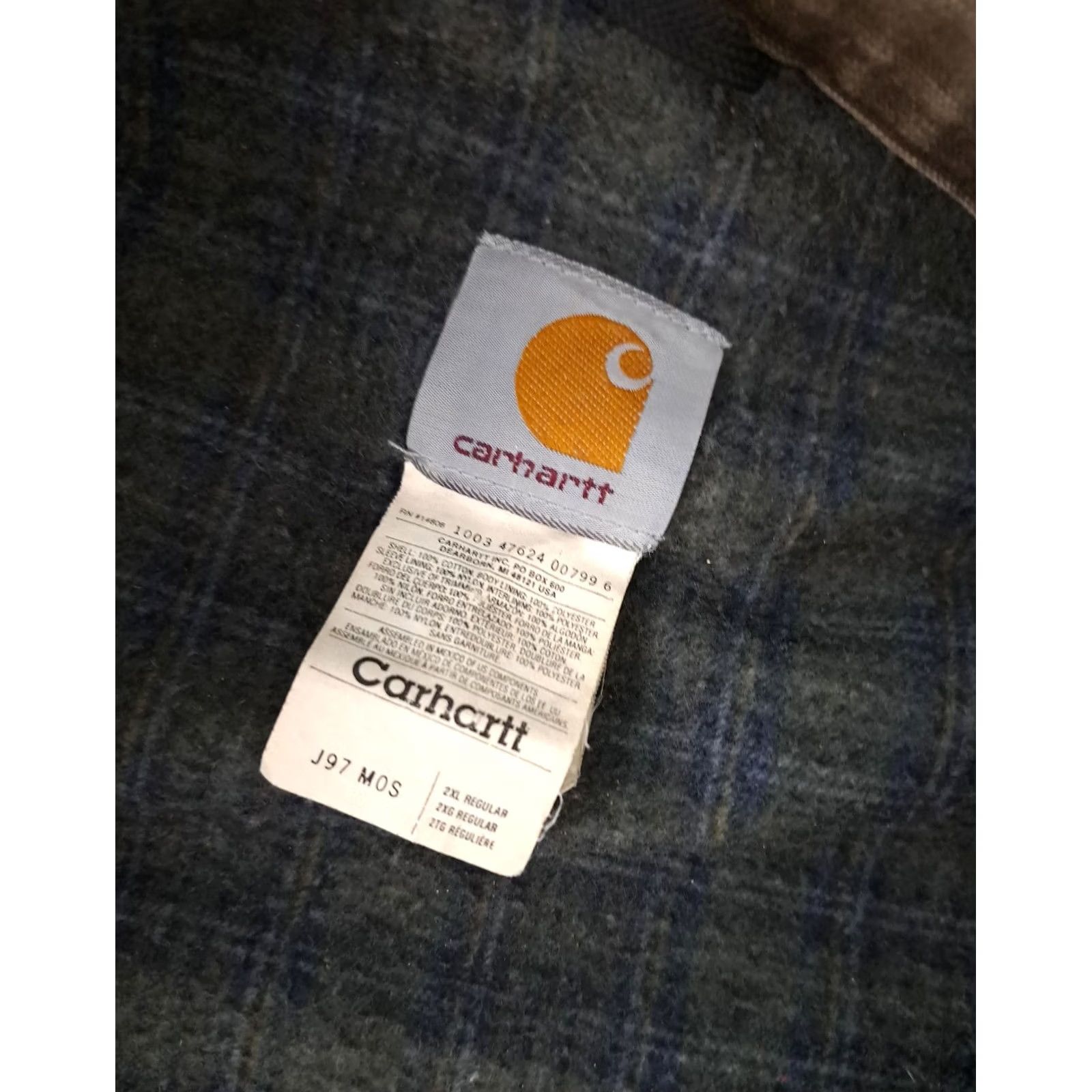 Carhartt VINTAGE Carhartt J97 Detroit Blanket Lined Full Zip 2XL Moss Green Bomber Jacket Mens Womens Unisex Jacket Size US XXL / EU 58 / 5 - 2 Thumbnail