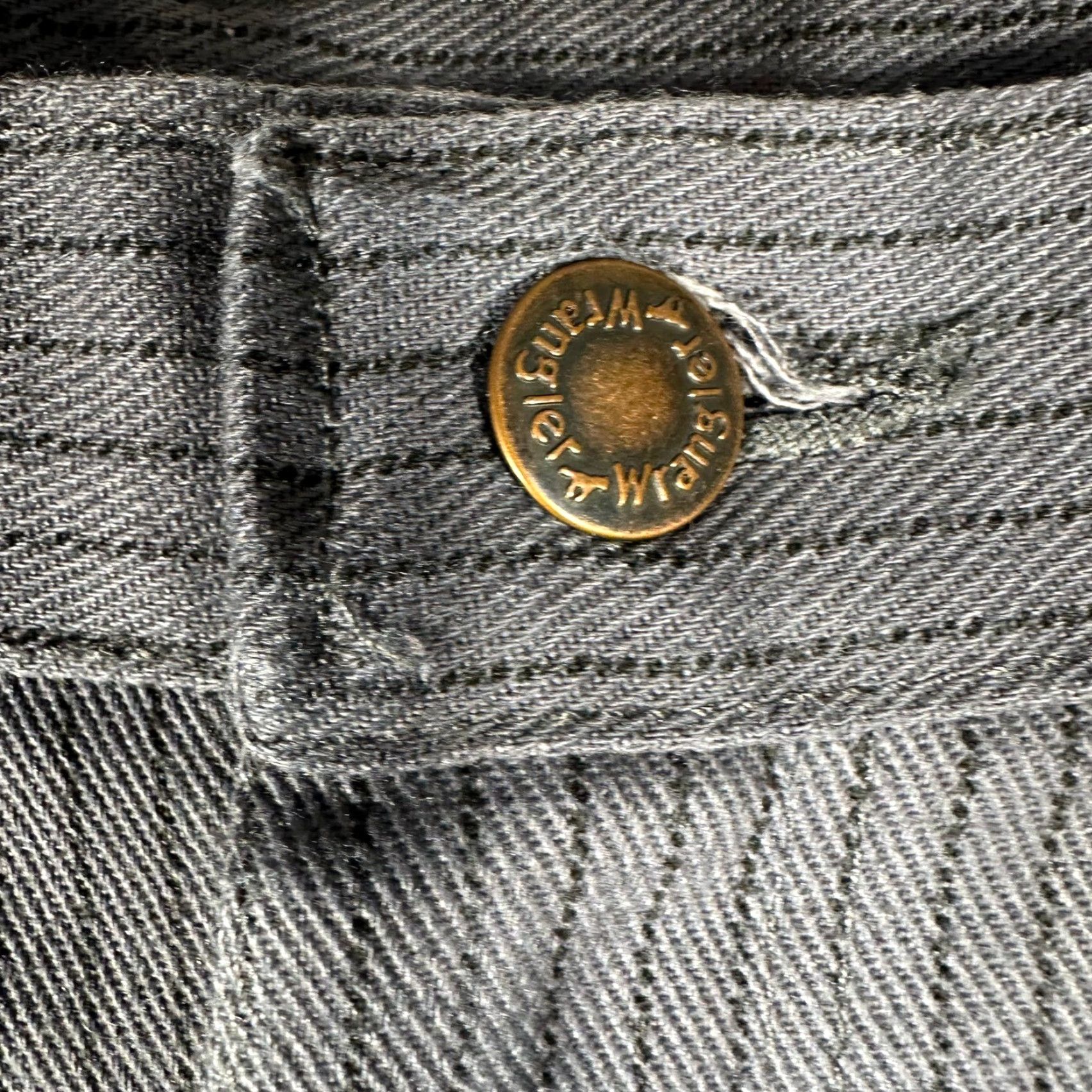 Wrangler VINTAGE Wrangler Mens Grey Pinstripe Western Straight Leg Pants 38x30 USA Size US 37 - 3 Thumbnail