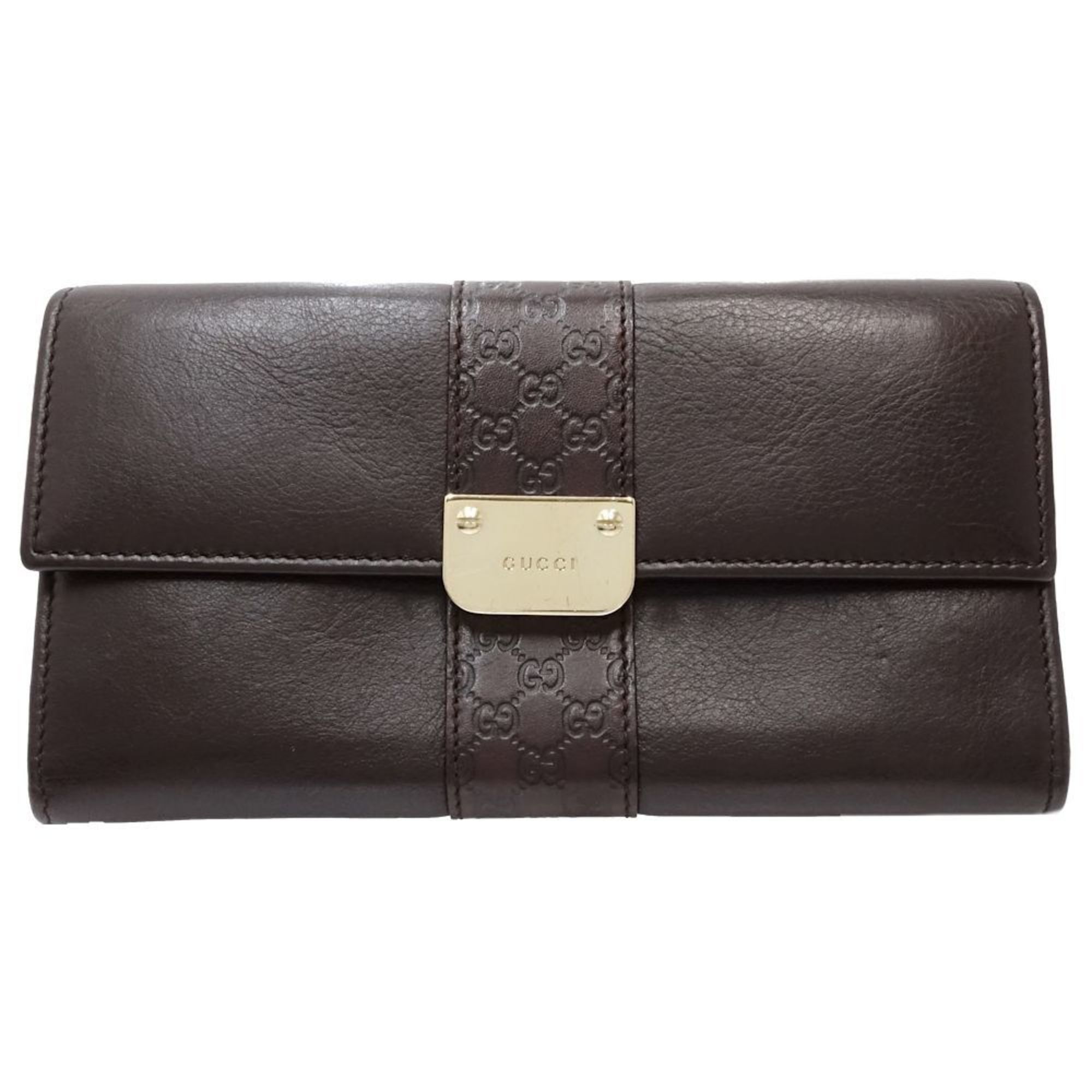 Gucci GUCCI Long Wallet 233028 Flap Continental Guccissima Leather Dark Brown 181106 Size ONE SIZE - 1 Thumbnail