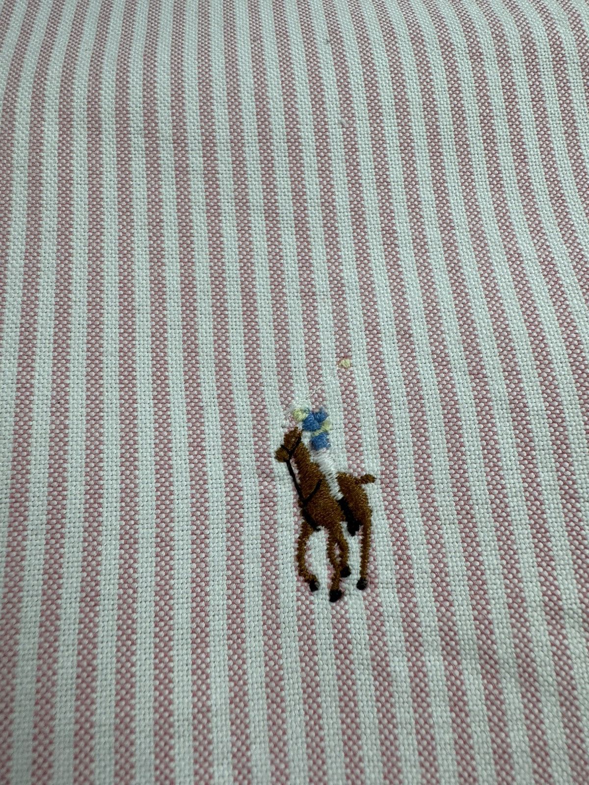 Polo Ralph Lauren Polo Ralph Lauren Yarmouth Cotton 14 1/2 Pink Button Striped Short Sleeve Shirt Size US M / EU 48-50 / 2 - 6 Thumbnail