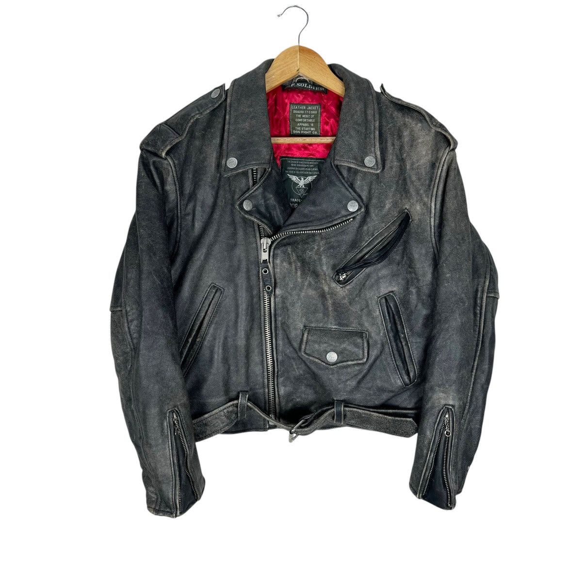 Vintage ☀️DOG FIGHT PERFECTO BIKERS COWHIDE LEATHER JACKET Size US L / EU 52-54 / 3 - 1 Thumbnail