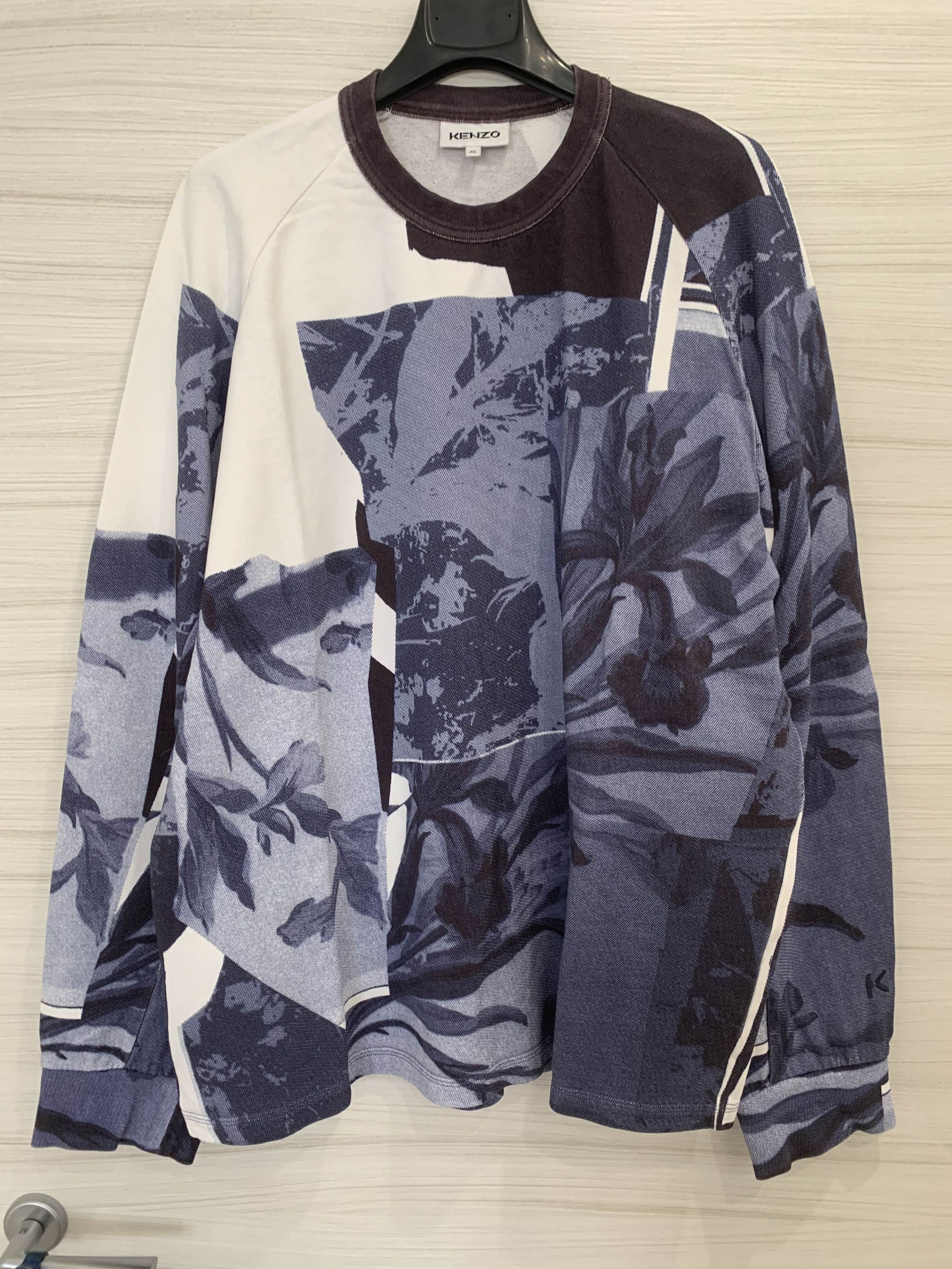 Kenzo Kenzo Blue Cut-out Flowers sweatshirt - size XL Size US XL / EU 56 / 4 - 2 Thumbnail
