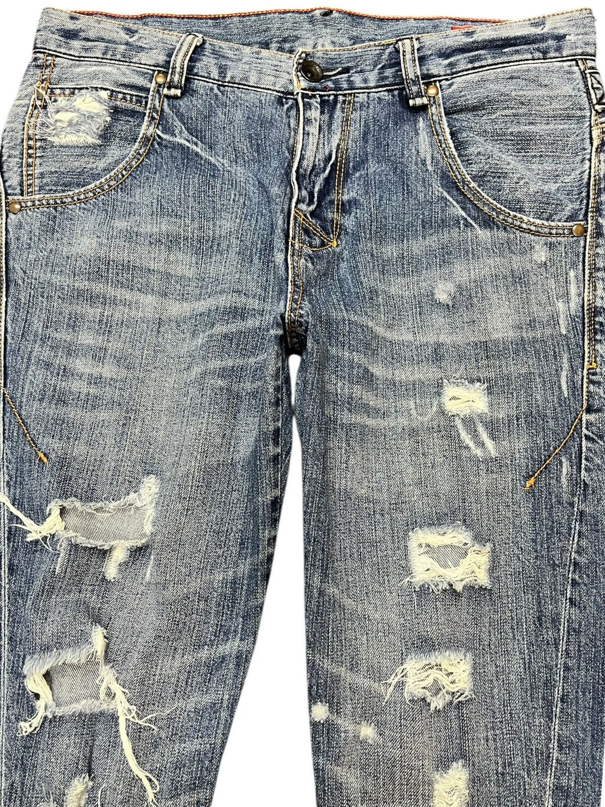 Japanese Brand Vintage UJ jeans Curve Leg Double Side Buckle Belt Denim Size US 33 - 2 Thumbnail