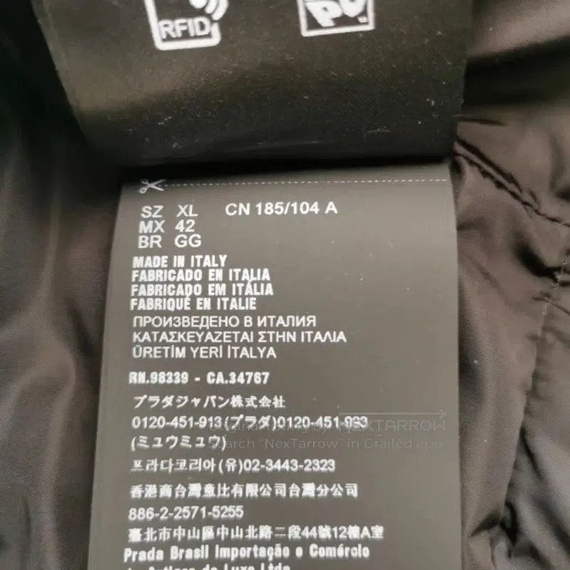 Prada Prada Logo Printed White Men's Puffer Jacket. Size US XL / EU 56 / 4 - 5 Thumbnail