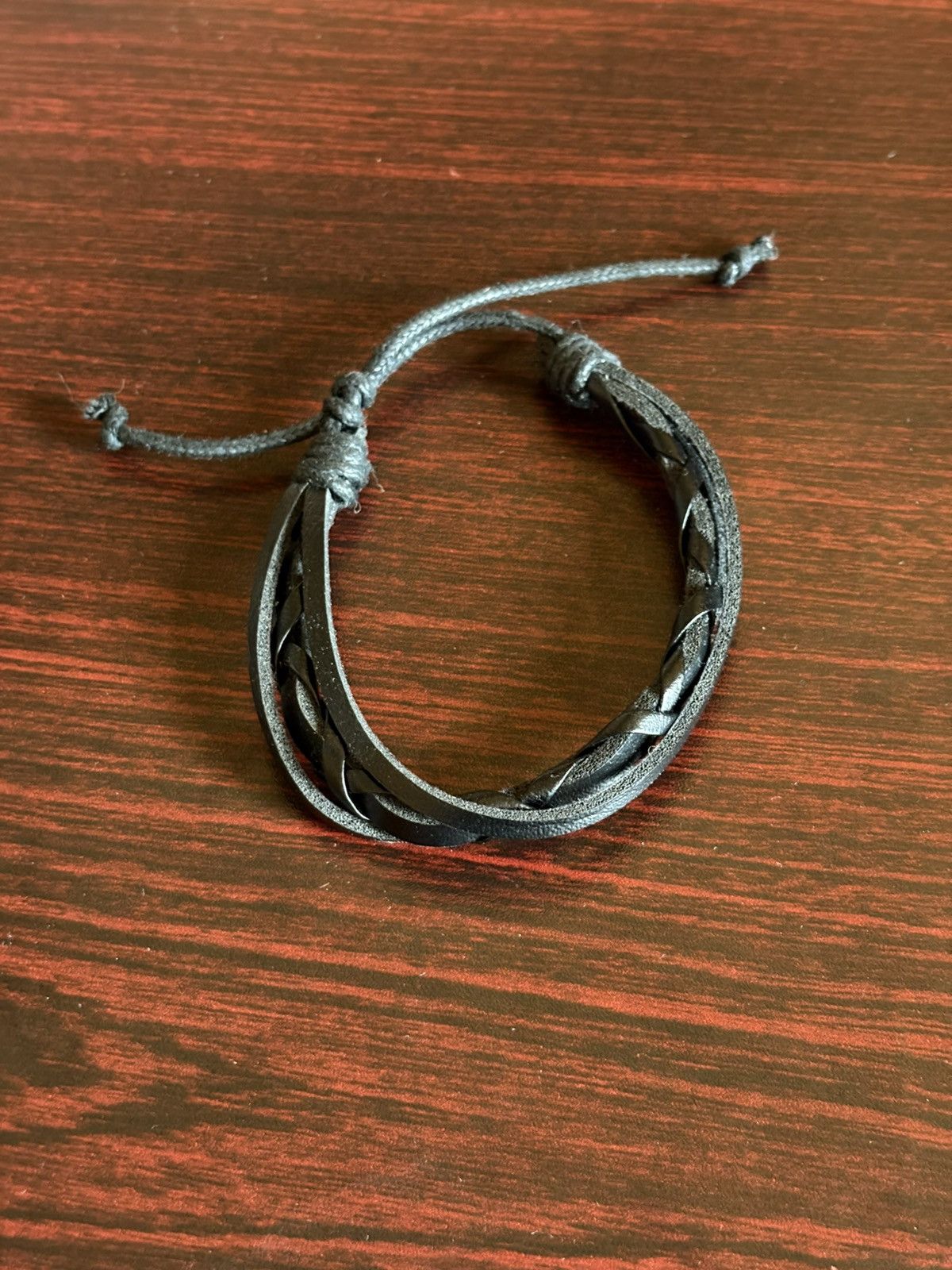 Handmade Leather Adjustable Bracelet Size ONE SIZE - 1 Thumbnail