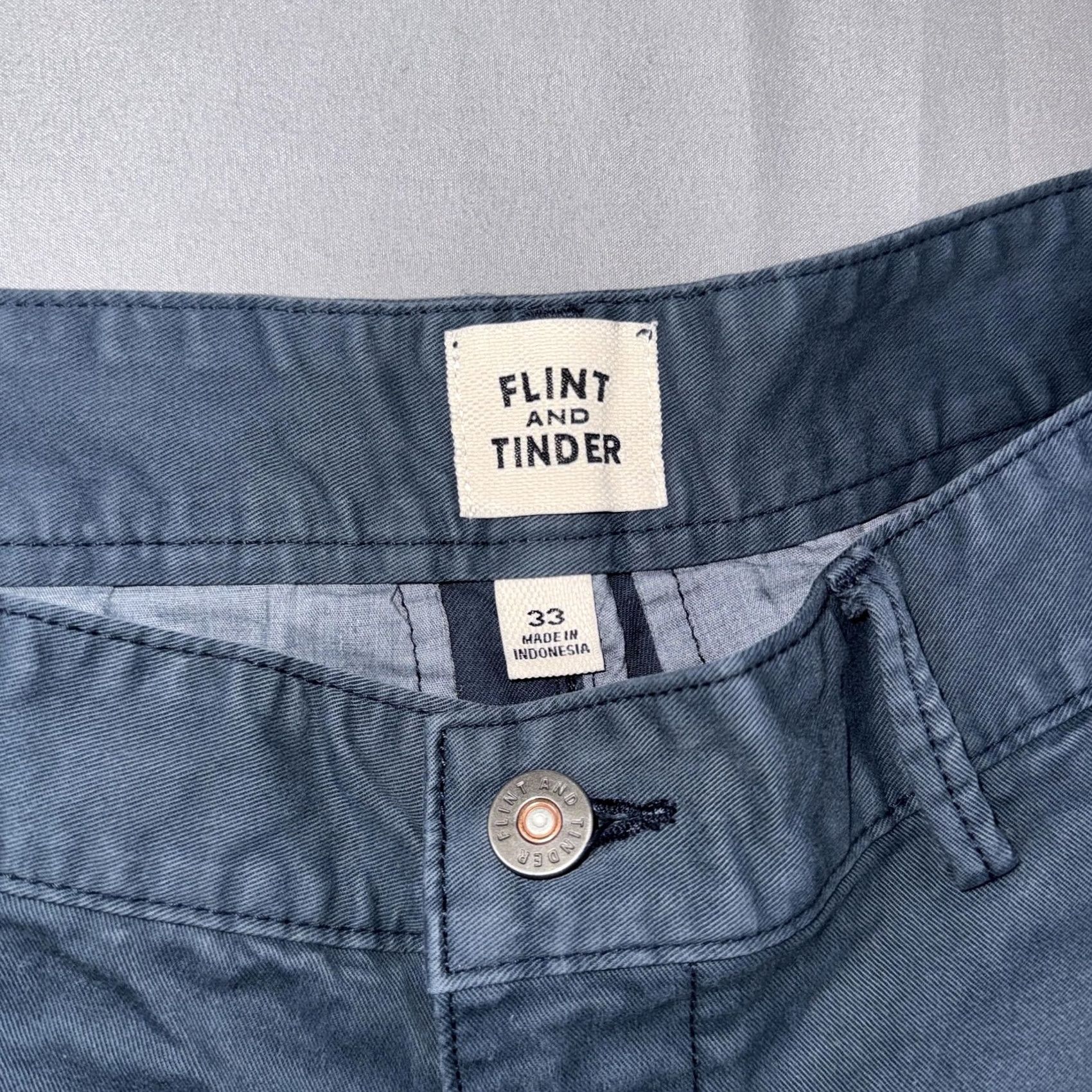 Flint And Tinder Flint And Tinder Mens Shorts Blue 33 Chino - Regular Fit Casual Cotton & Polyester Size US 33 - 3 Thumbnail