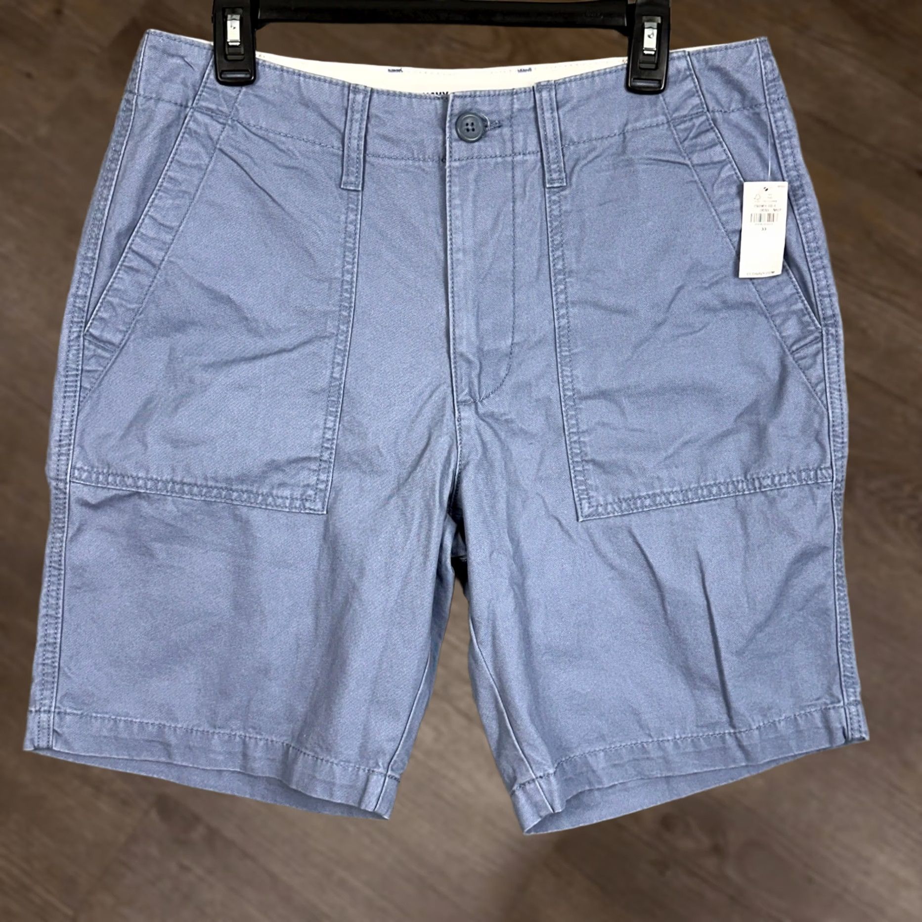 Old Navy Old Navy Lived-In Straight Shorts Mens 33 Blue Chino Flat Front Casual Cotton 8.5in Inseam Public Nautical Casual Mens Size US 33 - 1 Thumbnail