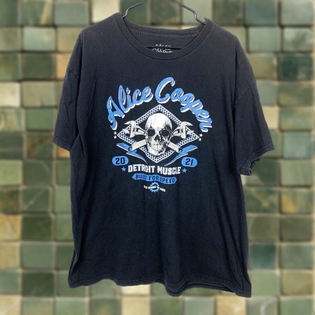 Vintage Alice Cooper 2021 Tour Detroit Muscle Crew Black Shirt XXL Mens T-Shirt Short Sleeve Crew Neck Band Tee Size US XXL / EU 58 / 5 - 1 Thumbnail