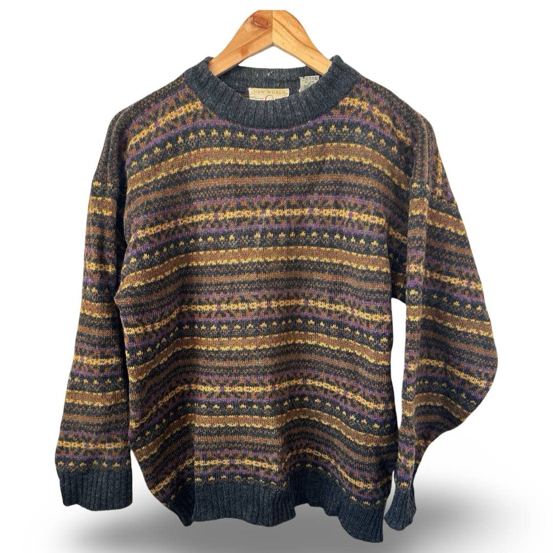 Vintage Vtg coloured wool sweater #811 Size US M / EU 48-50 / 2 - 1 Thumbnail