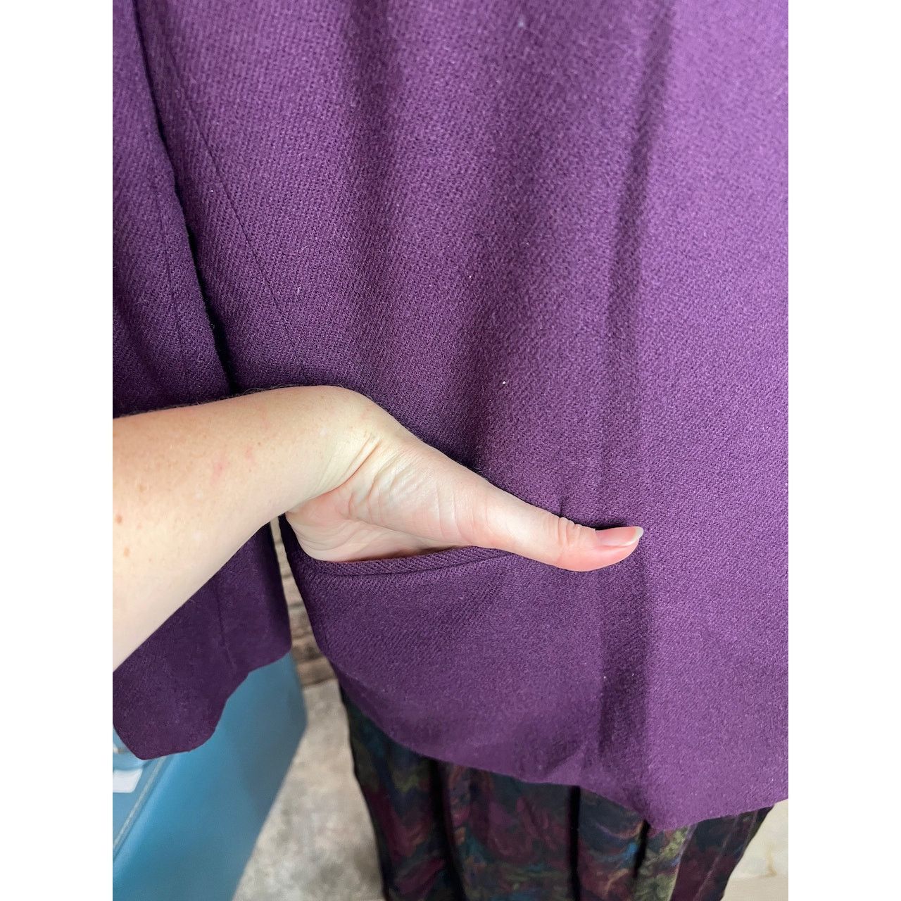 Vintage suit blazer swing skirt floral purple pink green Size XXL / US 16-18 / IT 52-54 - 8 Thumbnail