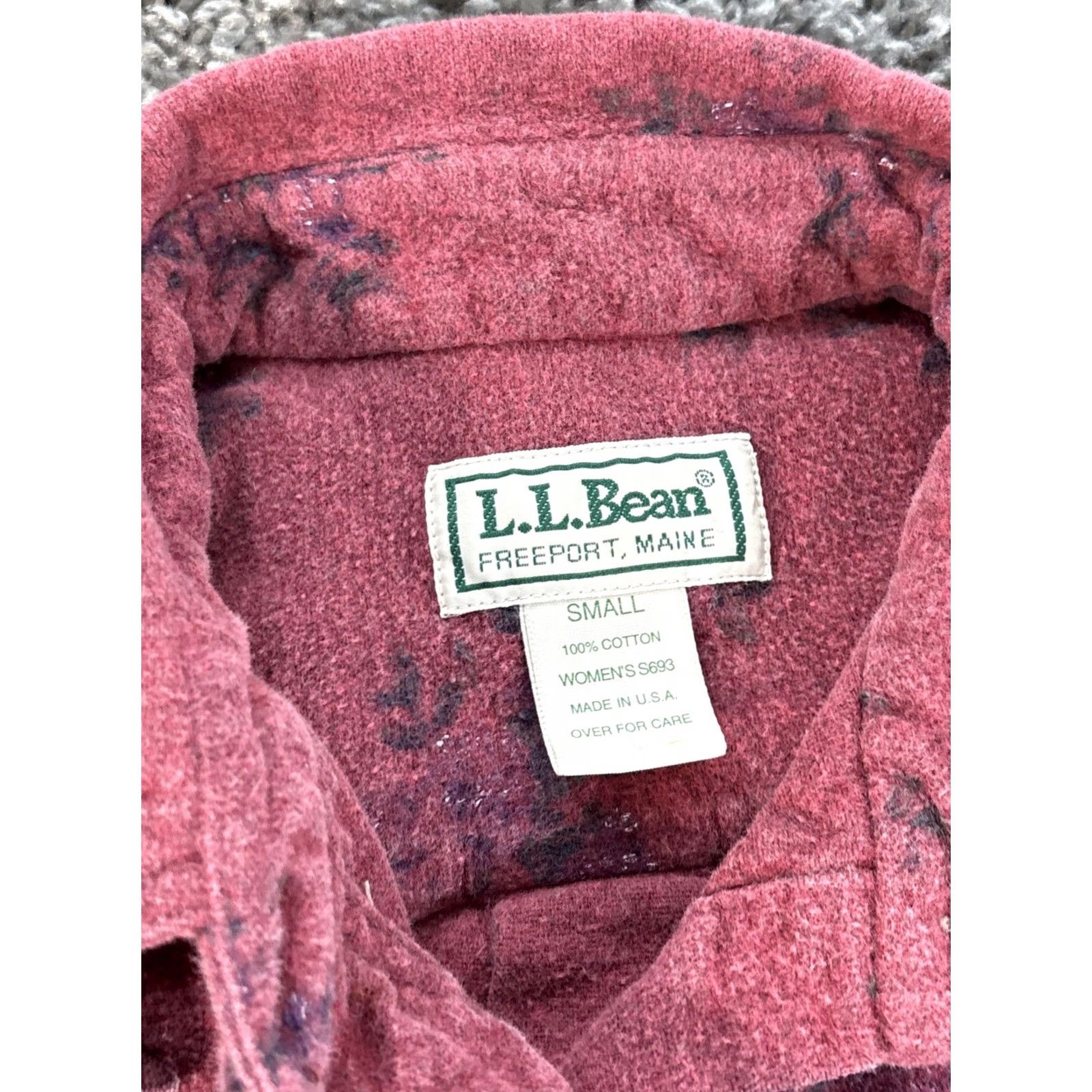 Vintage VINTAGE L.L. Bean Shirt Womens S Long Sleeve Button Up Red Floral Print Size S / US 4 / IT 40 - 4 Thumbnail