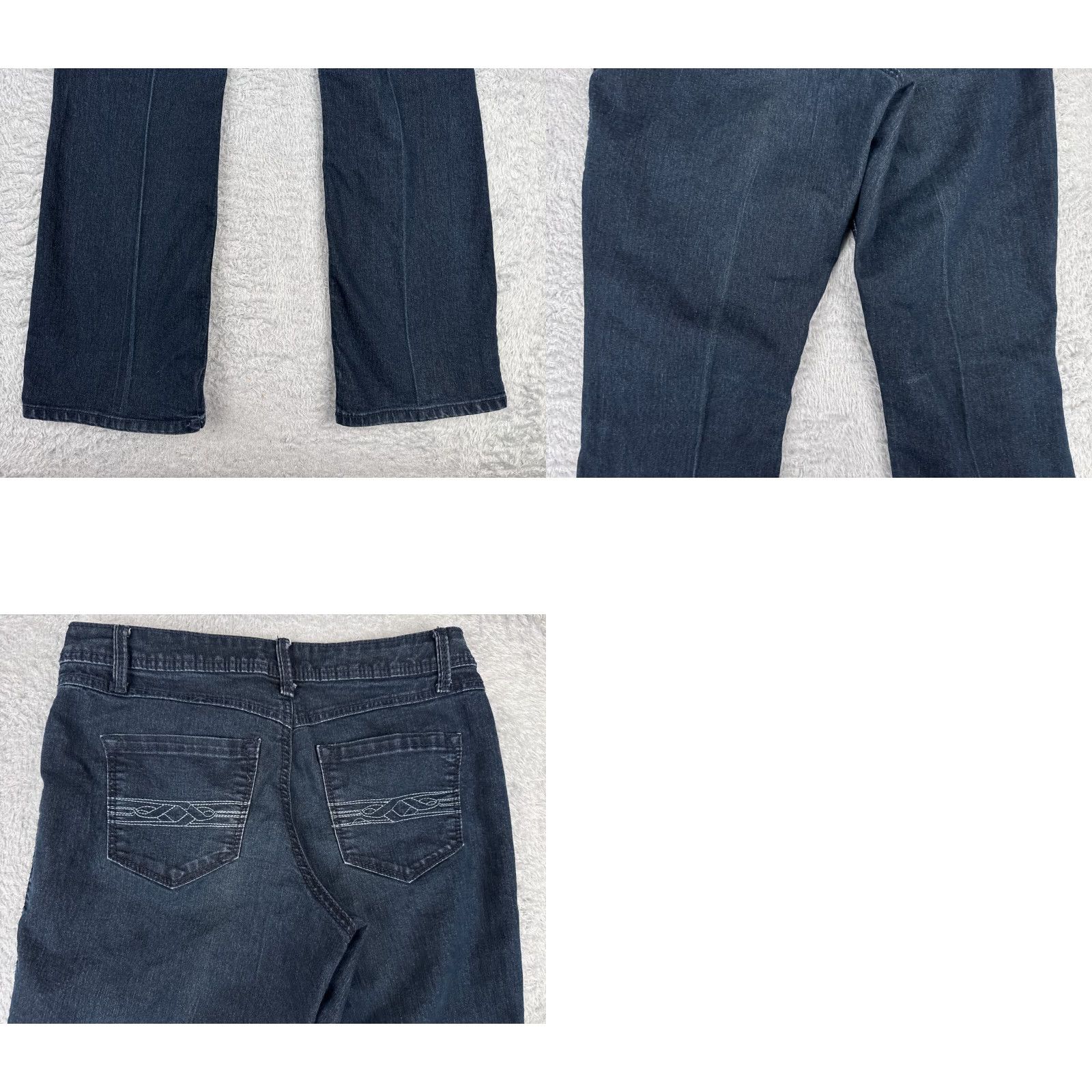Vintage ANA Jeans Womens Jeans 6 Blue Denim Flared Low Rise Cotton Blend 30x31 Denim 5-Pocket Dark Wash Casual Womens Jeans Size 28" / US 6 / IT 42 - 10 Thumbnail