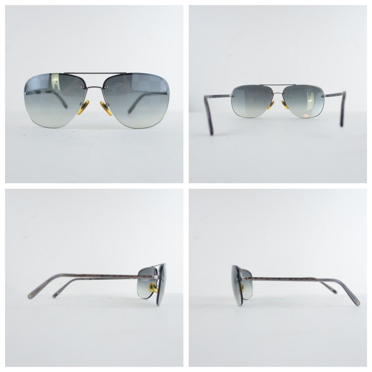 Louis Vuitton Louis Vuitton Grey Socoa Damier Aviators Sunglasses Size ONE SIZE - 9 Thumbnail