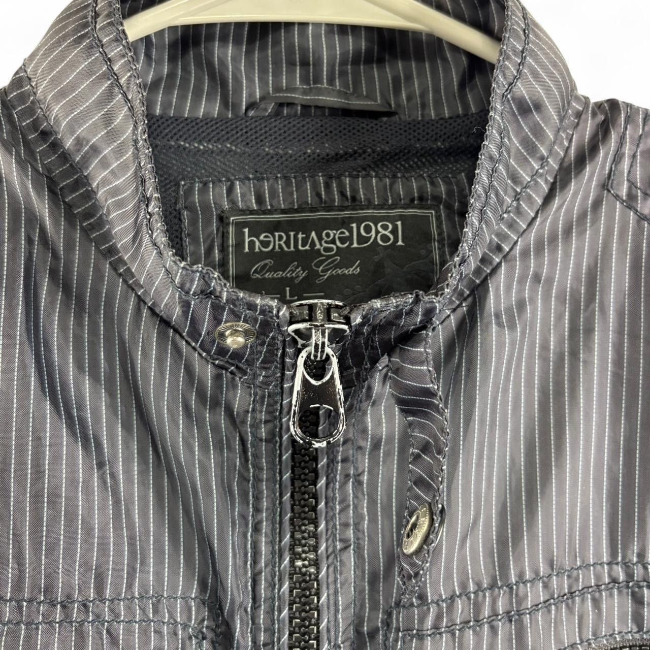 Heritage1981 Early 2000s Black Pinstripe Zip Up Lightweight Nylon Jacket Size US L / EU 52-54 / 3 - 4 Thumbnail