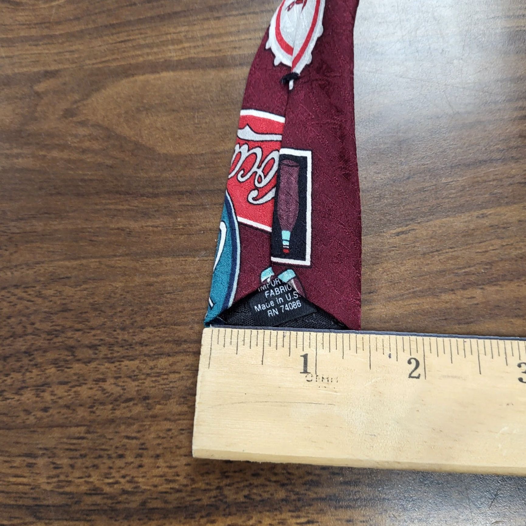 Vintage Coca-Cola Men's Necktie Tie Silk Satin Advertising Memorabilia Made in USA 57" Vintage Logo Wide Pattern Novelty Retro American Food & Drink Men Tie Size ONE SIZE - 7 Thumbnail