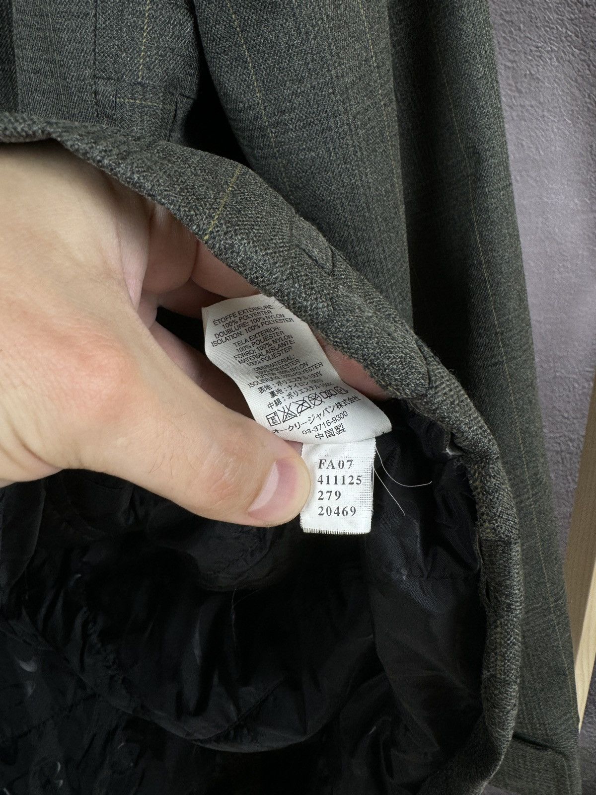 Oakley Oakley vintage FA07 grey checkered avant garde long jacket Size US XL / EU 56 / 4 - 16 Thumbnail
