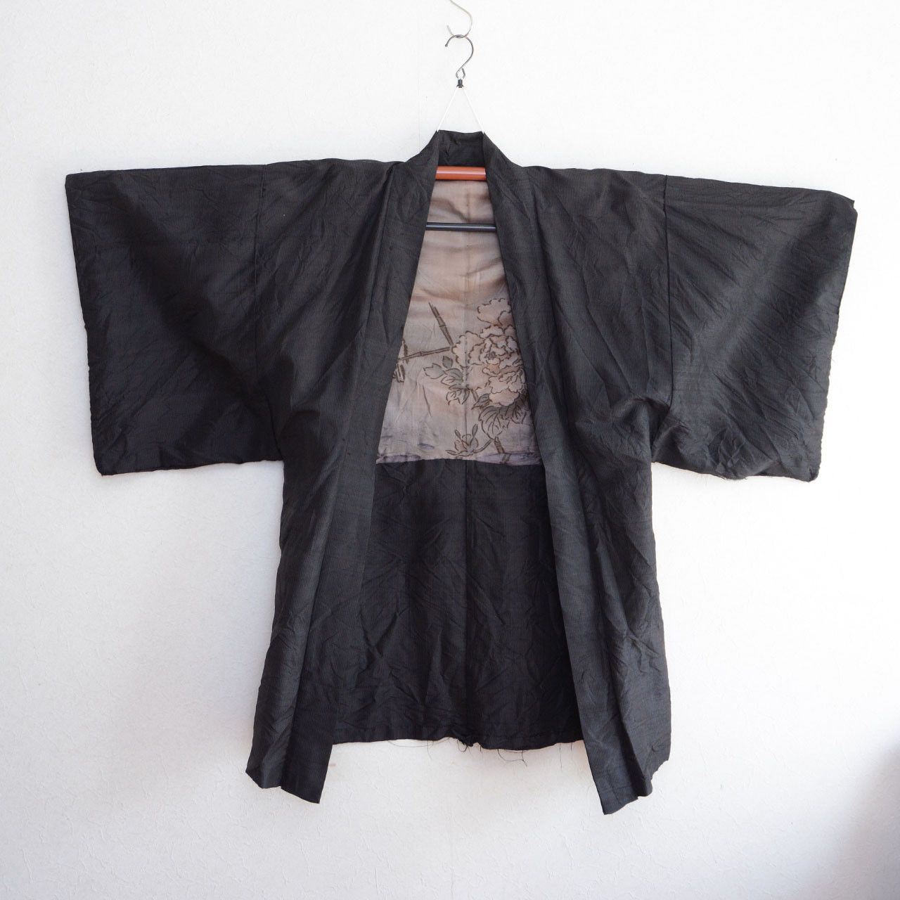Other Japanese Men’s Haori with Sparrow & Floral Lining Vintage Size US L / EU 52-54 / 3 - 2 Thumbnail