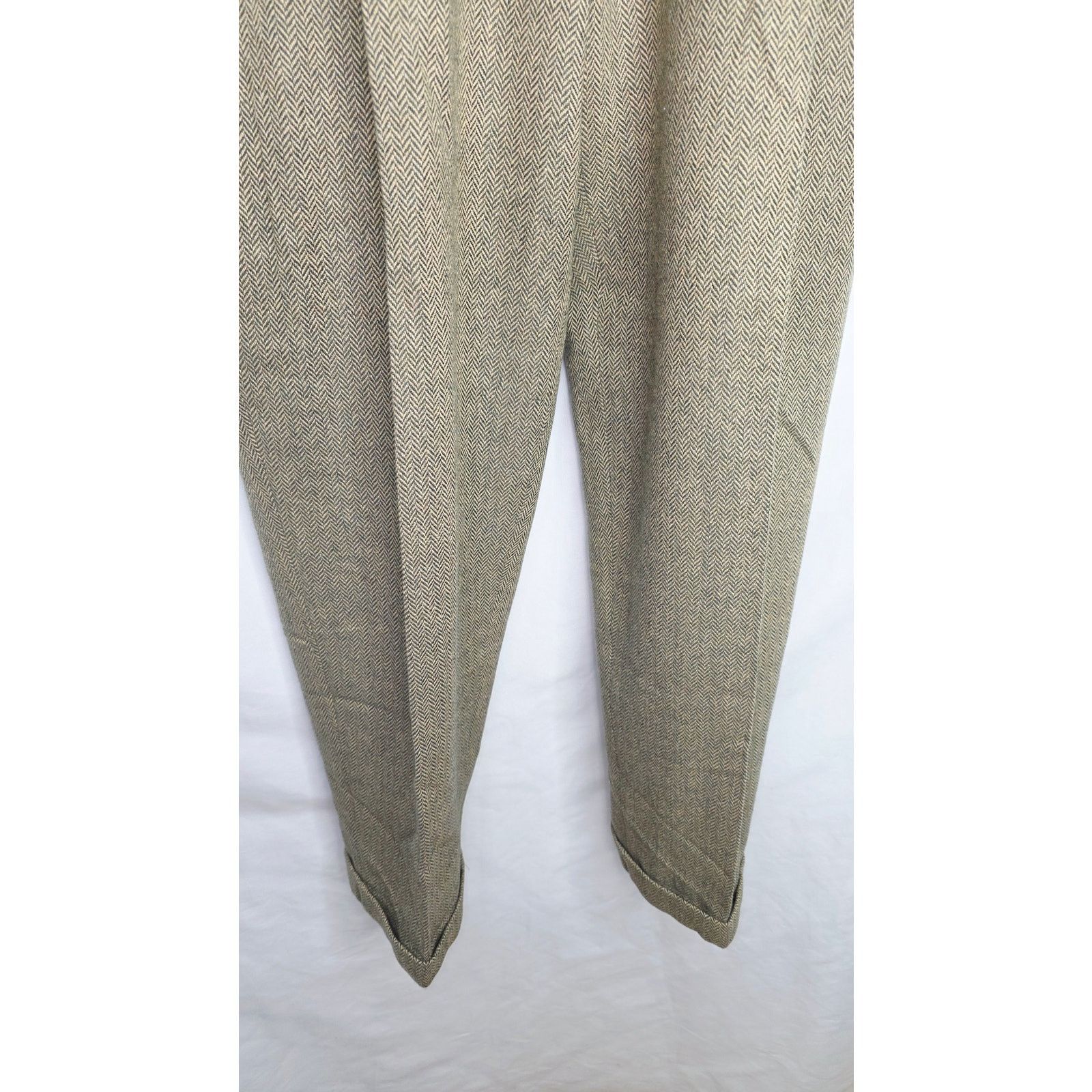 Liz Claiborne Vintage Liz Claiborne Wool Blend Pants Herringbone Brown Size 34" / US 12 / IT 48 - 9 Thumbnail