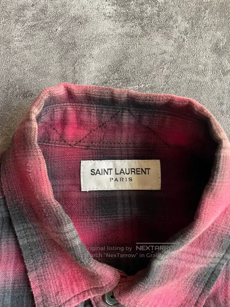 Saint Laurent Paris Saint Laurent Paris Black and Red Plaid Fringe Shirt Size US S / EU 44-46 / 1 - 4 Thumbnail