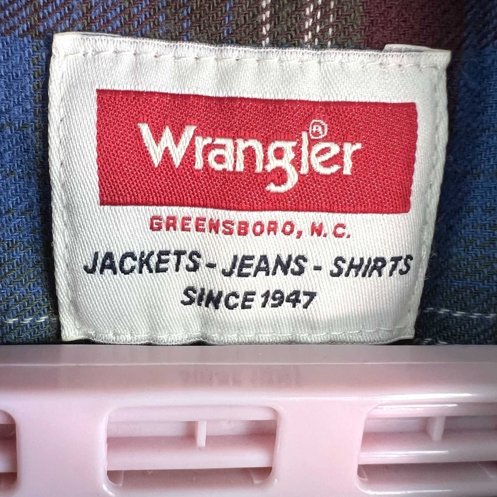 Wrangler VINTAGE Wrangler Men’s Button-Up Shirt Long Sleeve Plaid Flannel Western Casual Size L Blue Size US L / EU 52-54 / 3 - 6 Thumbnail