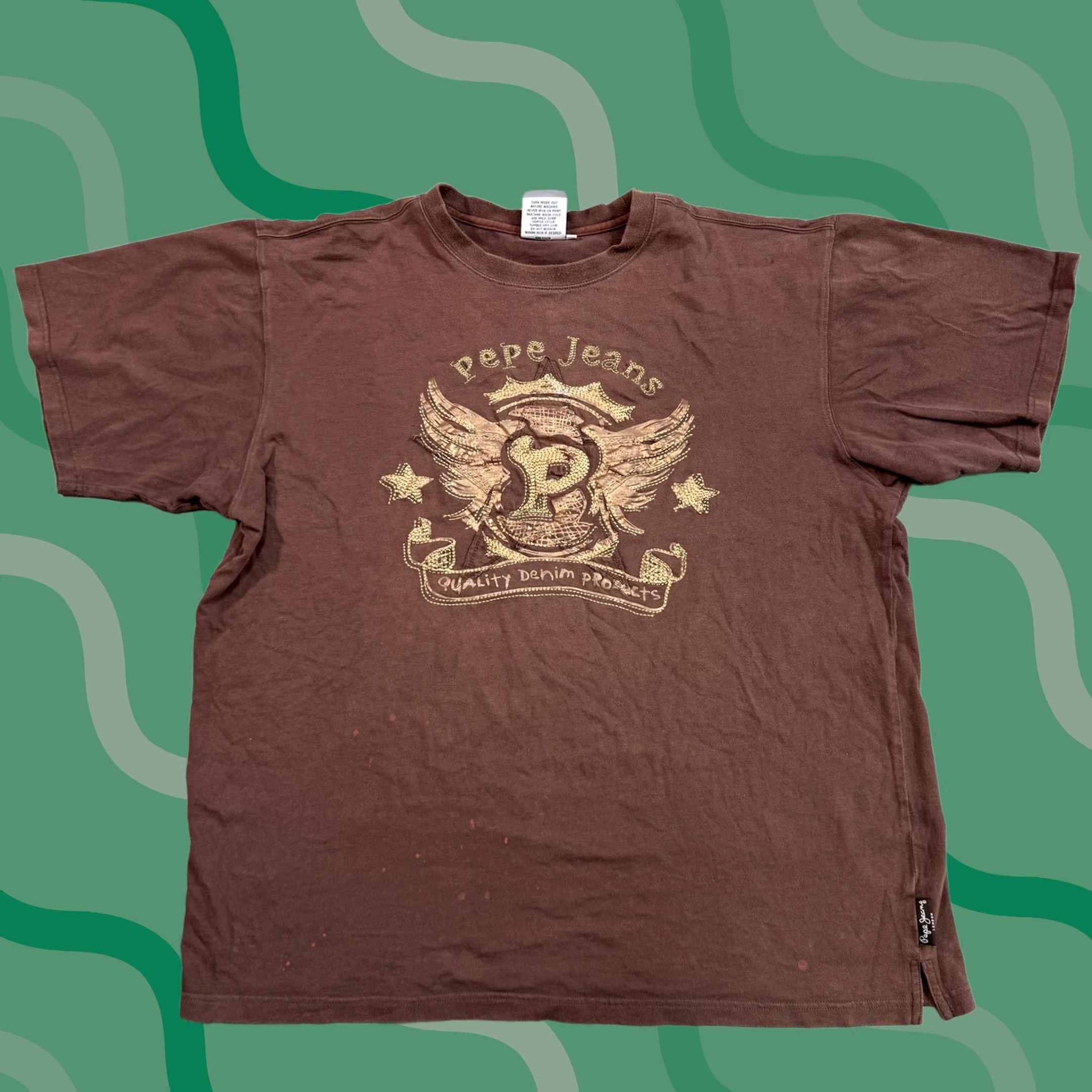 Pepe Jeans Pepe Jeans Shirt Mens 3XL Brown Graphic Print Eagle Crest Tee Size US XXL / EU 58 / 5 - 1 Thumbnail