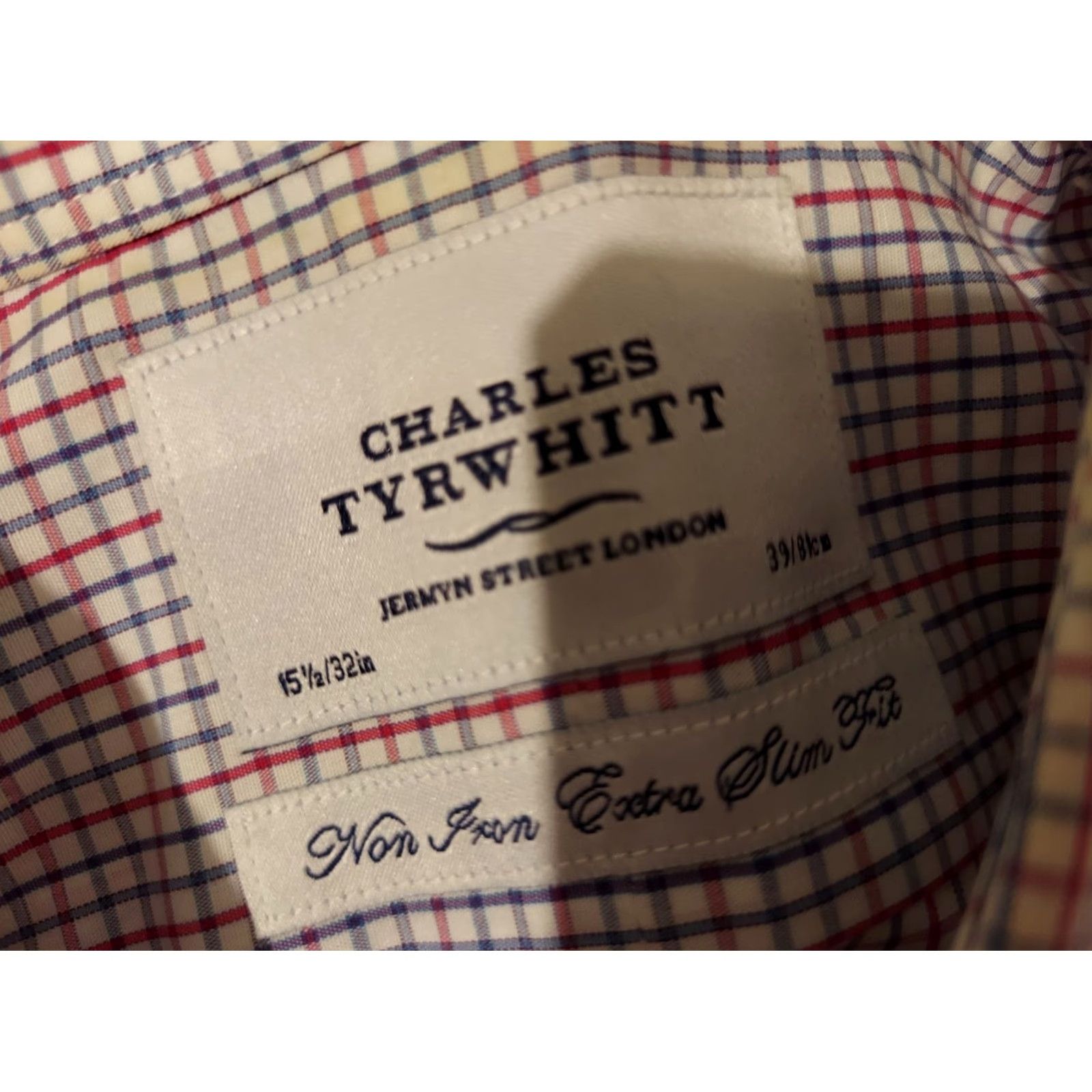 Charles Tyrwhitt Charles Tyrwhitt Dress Shirt 15.5 32 Blue White Red Button Cotton 15.5 Mens Shirt Regular Size 15.5 Collar Spread Non-Iron Button Down Vintage No Size 42R - 4 Thumbnail