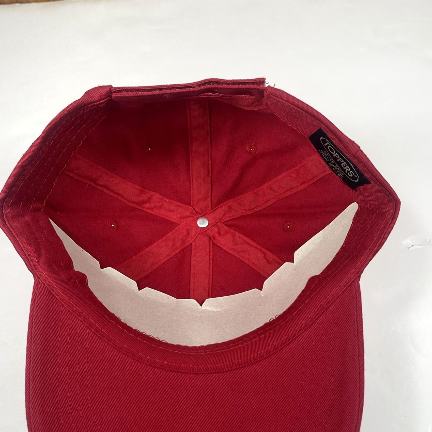 Vintage Toppers StrapBack Red Cotton Adult Adjustable Baseball Hat Cap Unisex Accessories Size ONE SIZE - 7 Thumbnail