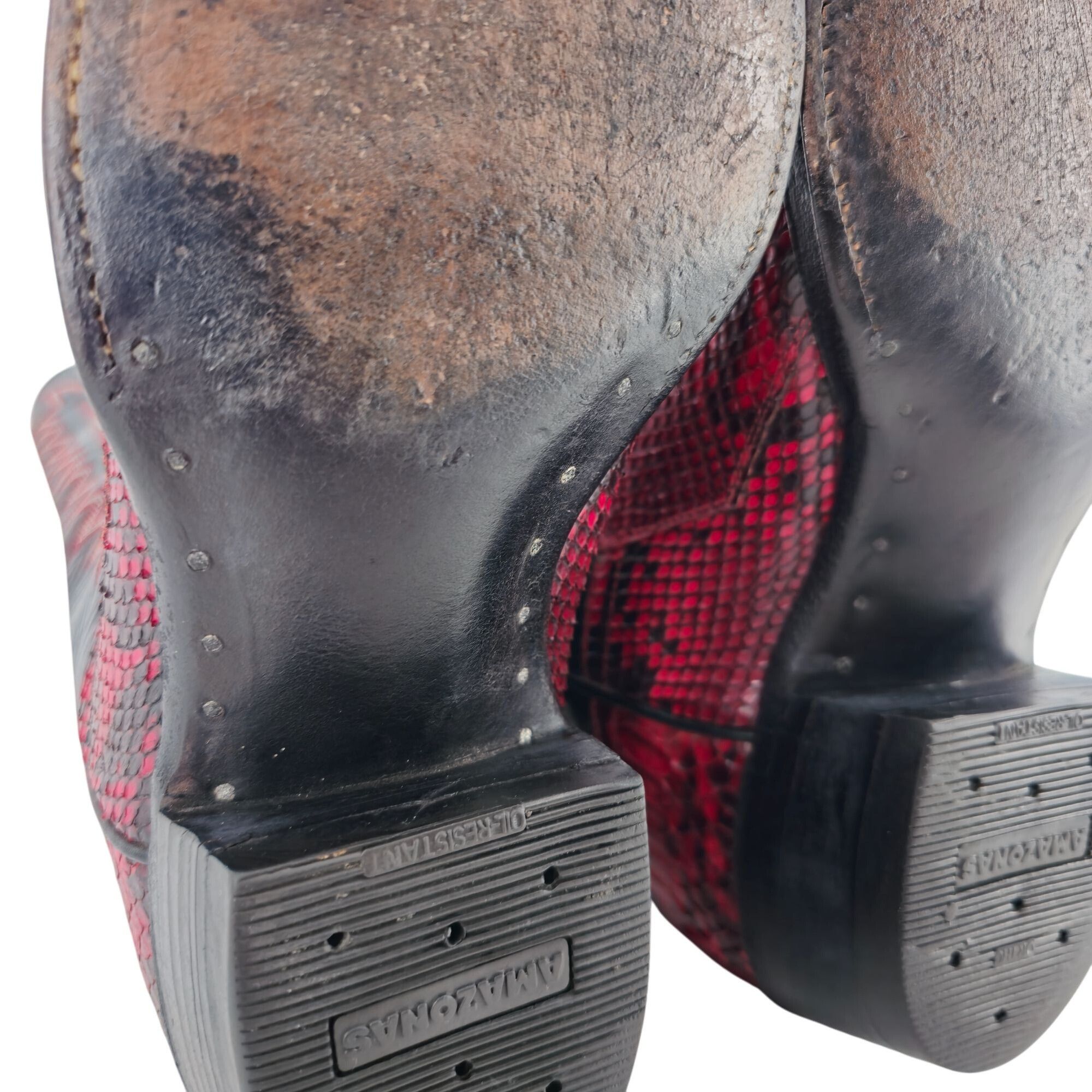 Other Vintage Men 11.5D Red Python Exotic Snakeskin Leather Cowboy Size US 11.5 / EU 44-45 - 14 Thumbnail