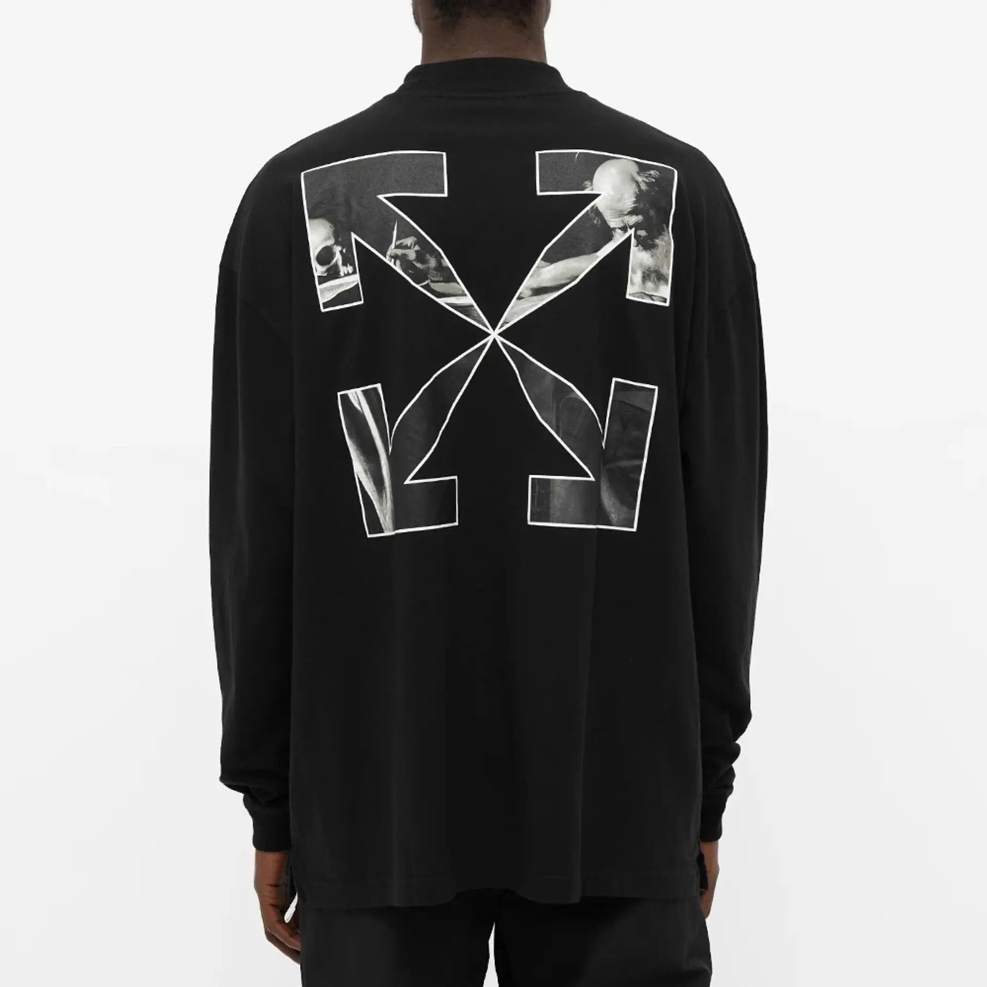 Off-White Black Caravaggio Arrows Oversized Mock Neck LS T-Shirt Size US M / EU 48-50 / 2 - 2 Thumbnail